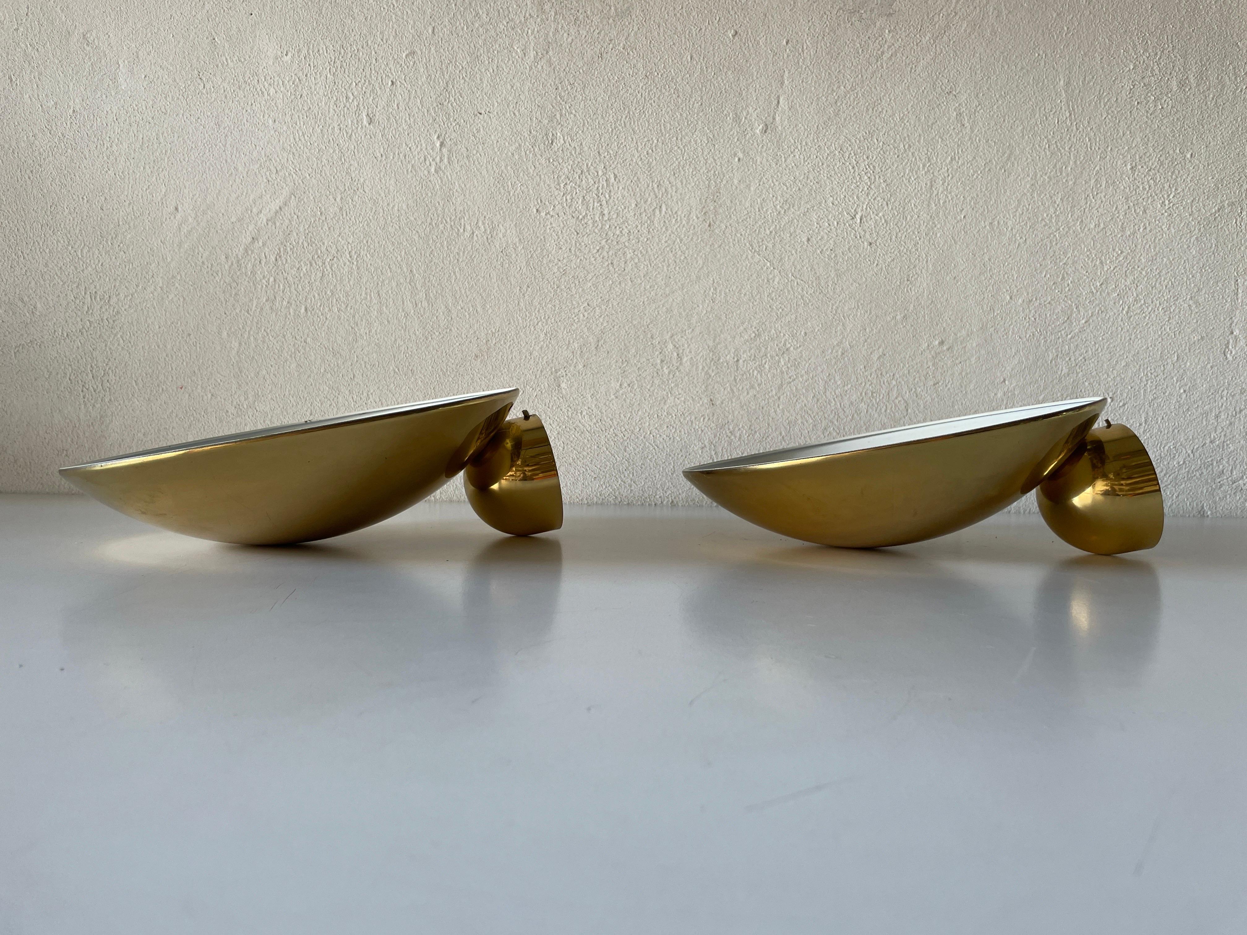 Mid-20th Century Exceptional Brass Pair of Sconces by Hustadt Leuchten, 1960s, Germany