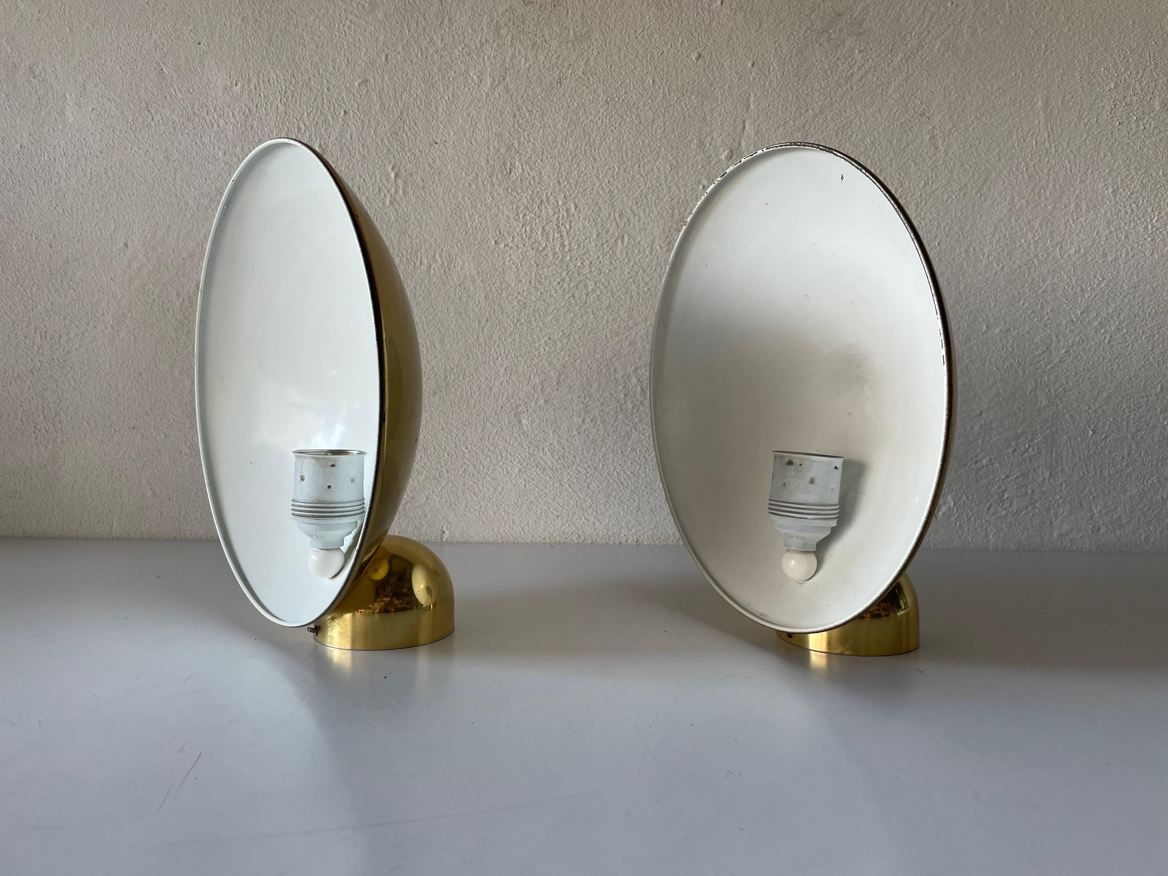 Metal Exceptional Brass Pair of Sconces by Hustadt Leuchten, 1960s, Germany