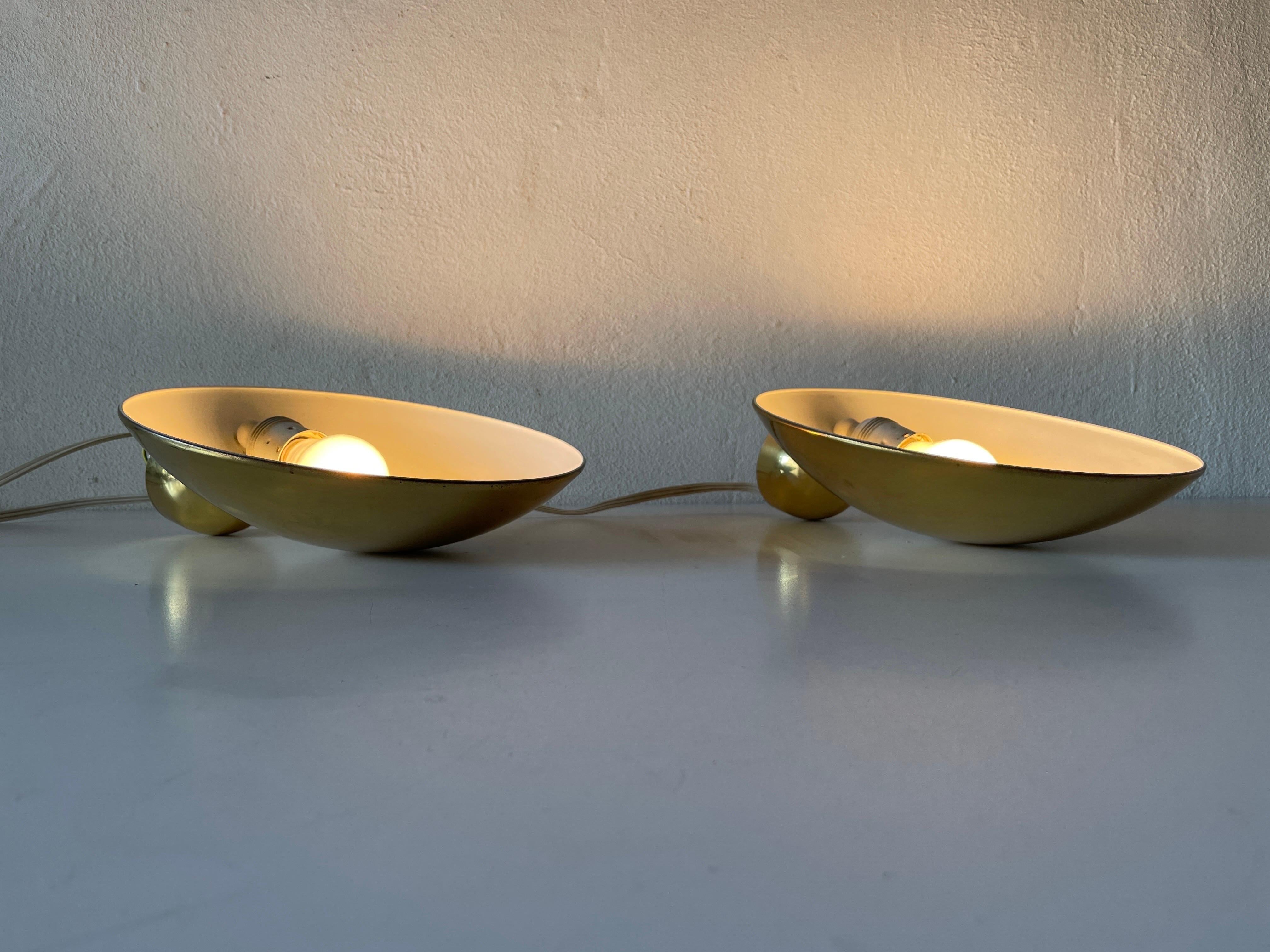 Exceptional Brass Pair of Sconces by Hustadt Leuchten, 1960s, Germany 1