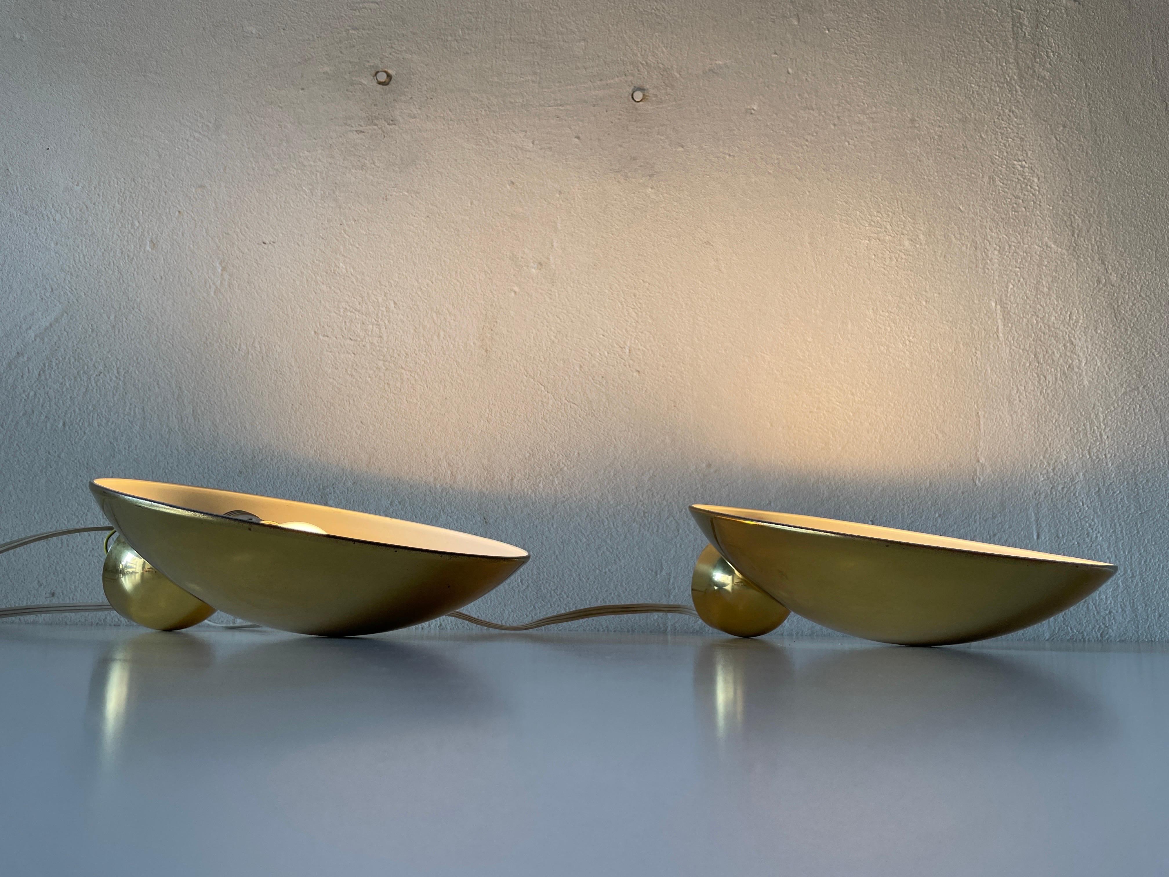 Exceptional Brass Pair of Sconces by Hustadt Leuchten, 1960s, Germany 2