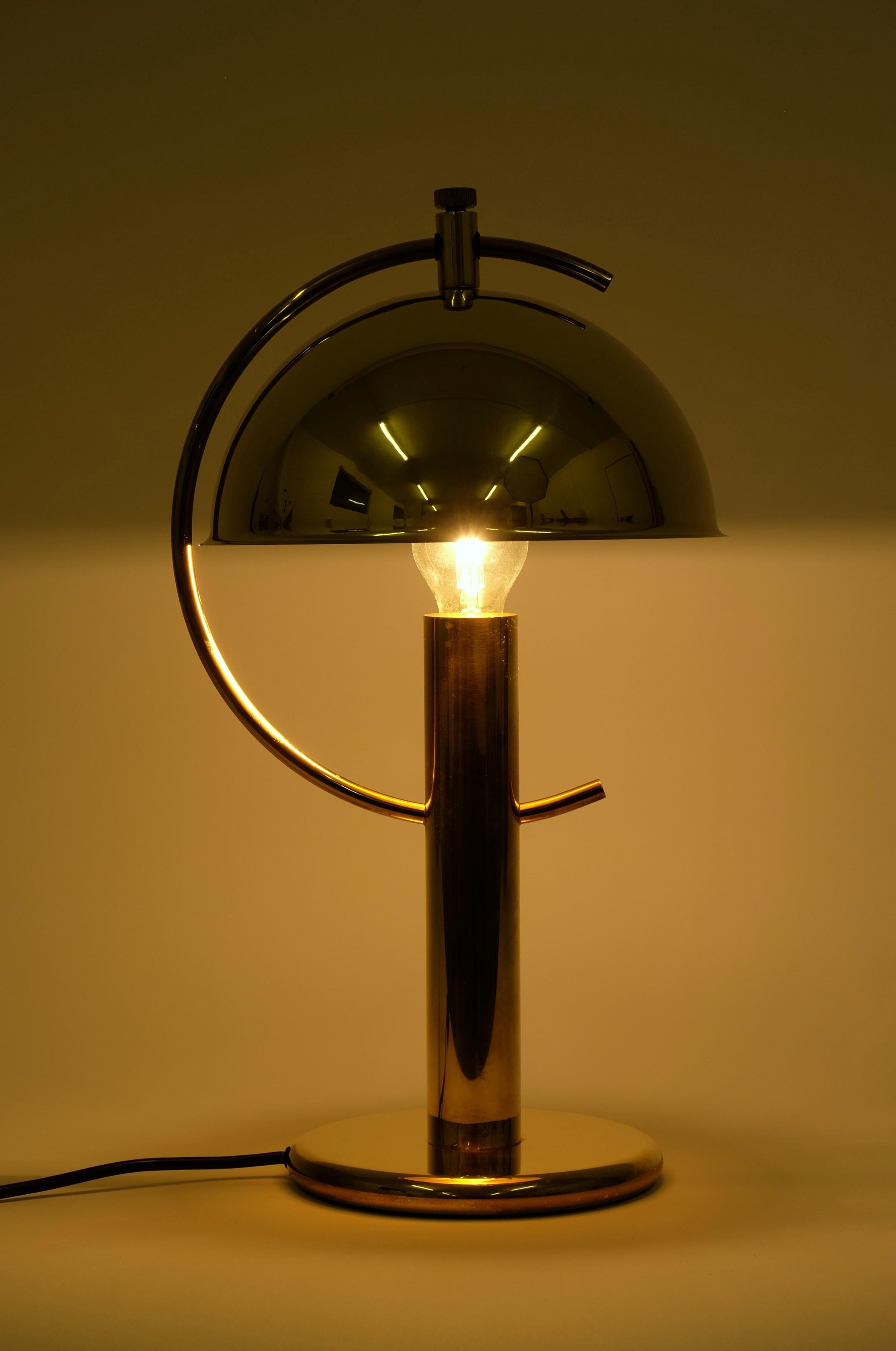 Exceptional Brass Table Lamp with Adjustable Lampshade by Cosack, Germany 1970s For Sale 5