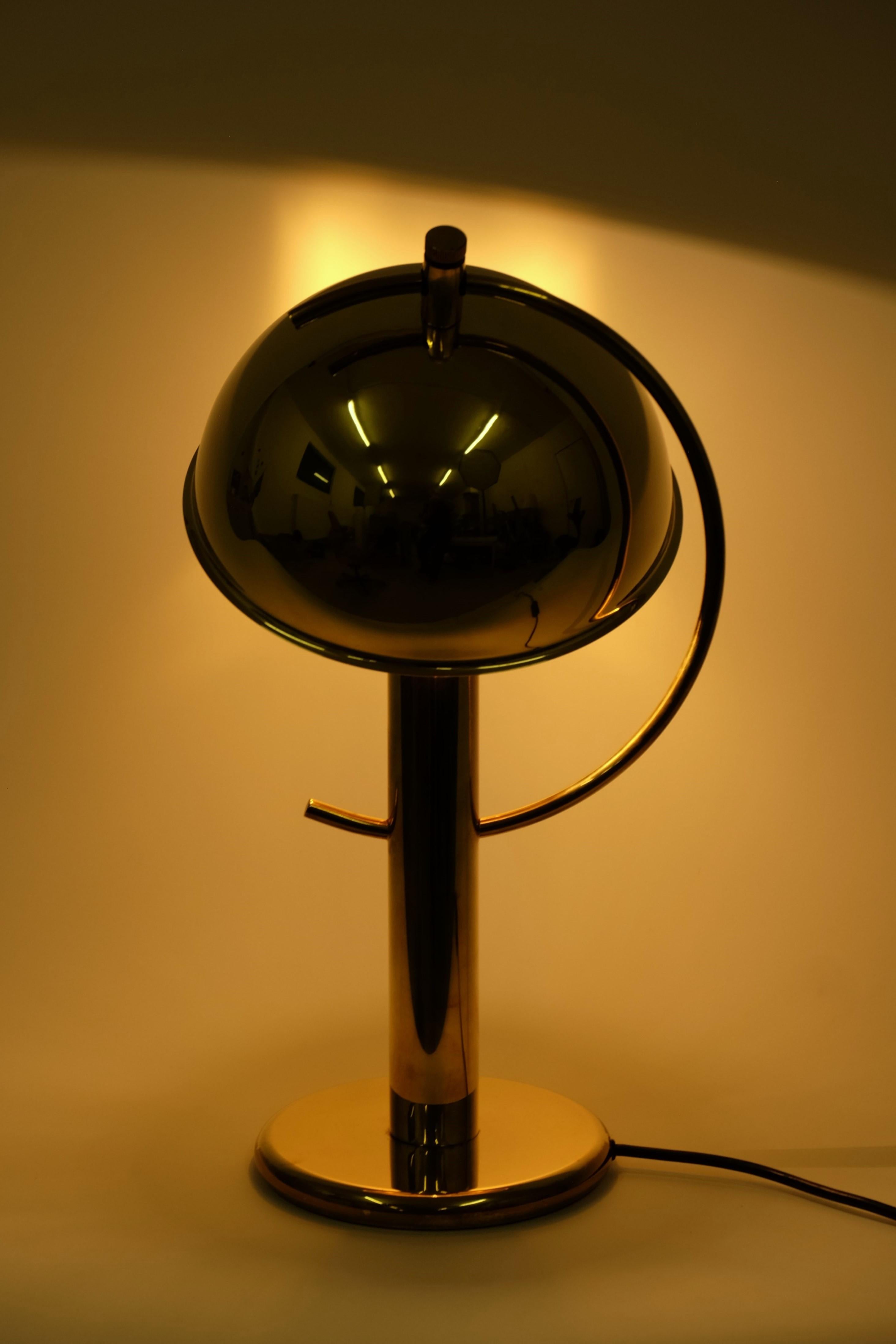Exceptional Brass Table Lamp with Adjustable Lampshade by Cosack, Germany 1970s For Sale 9