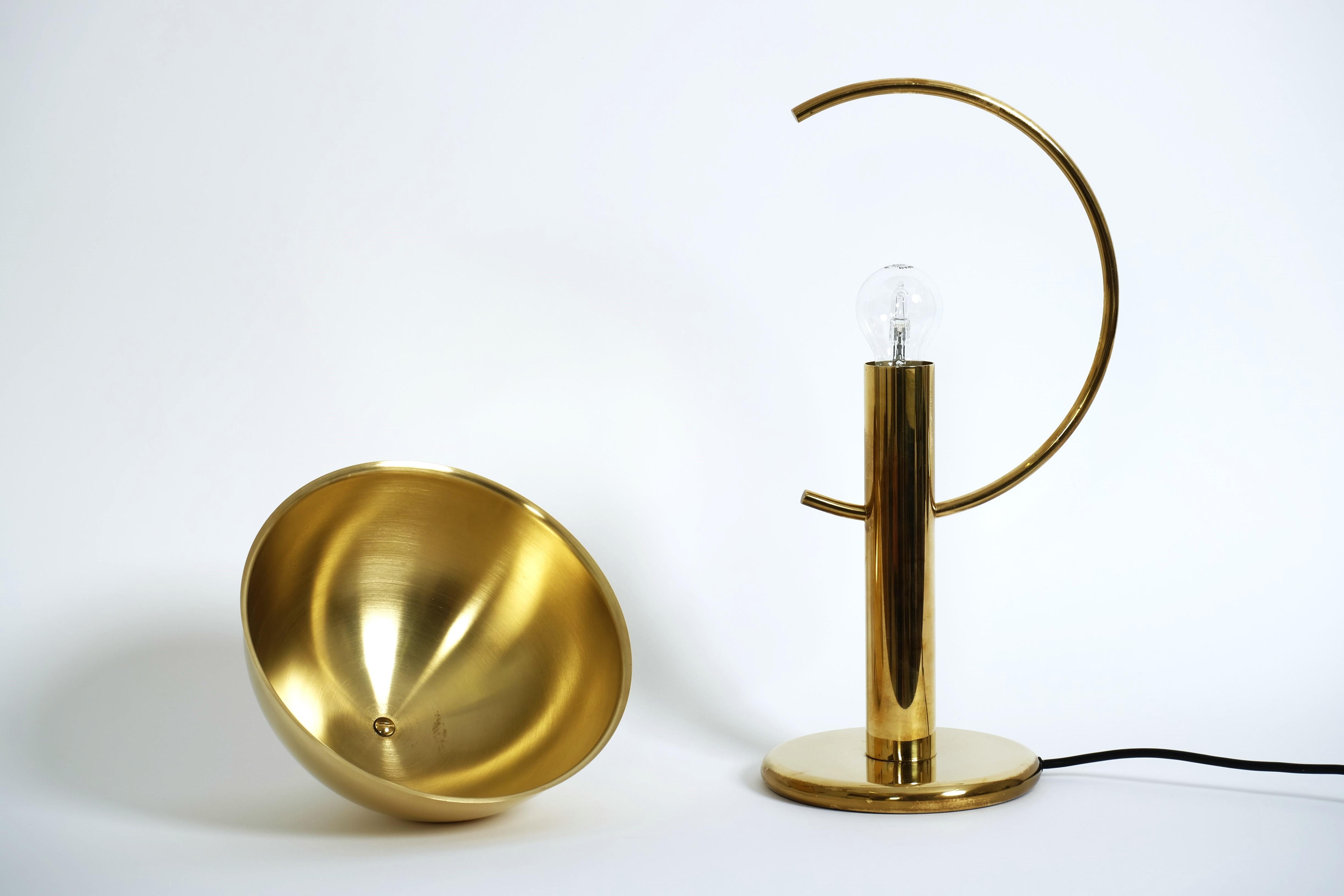 Exceptional Brass Table Lamp with Adjustable Lampshade by Cosack, Germany 1970s For Sale 12