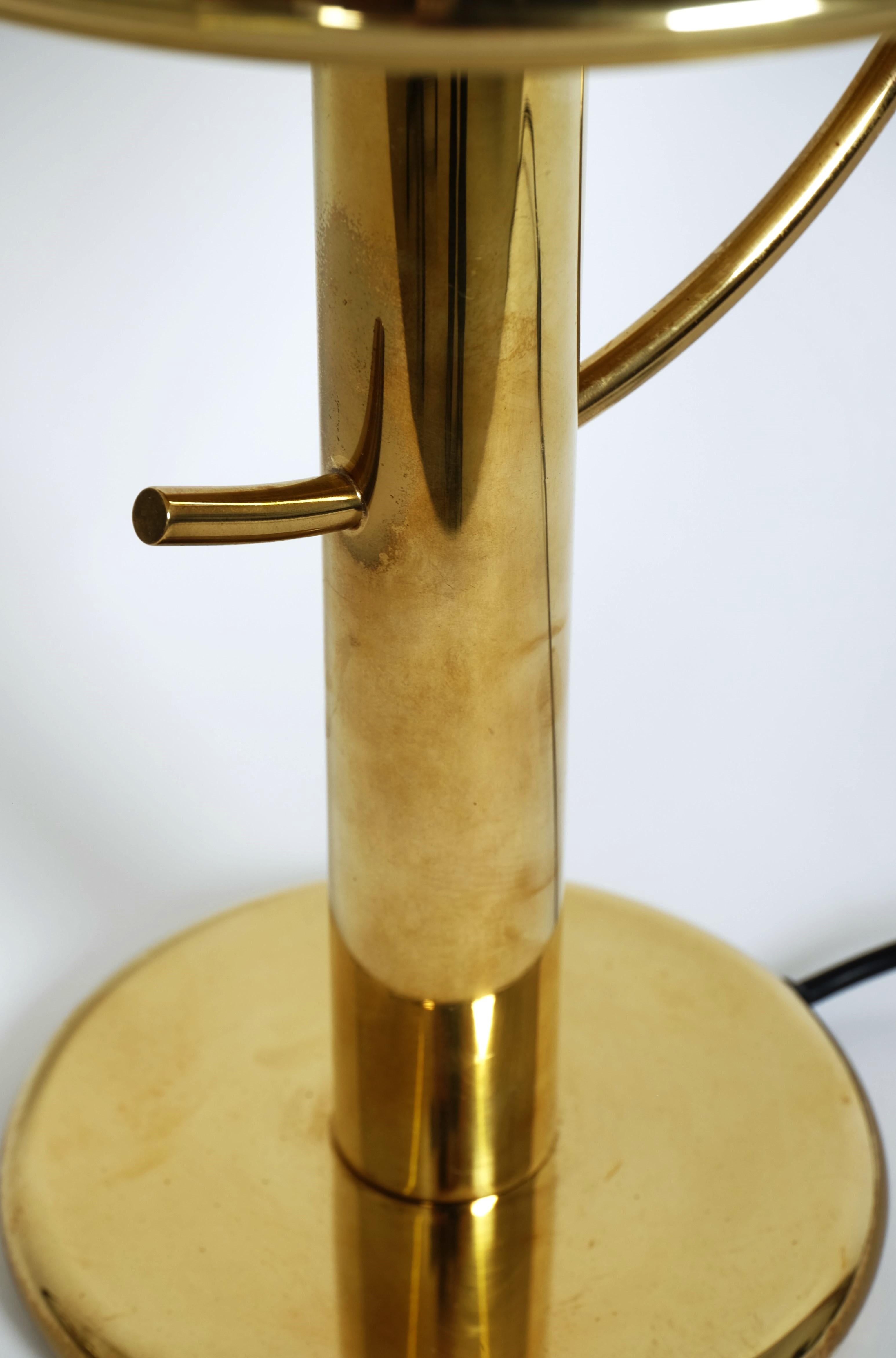 Late 20th Century Exceptional Brass Table Lamp with Adjustable Lampshade by Cosack, Germany 1970s For Sale