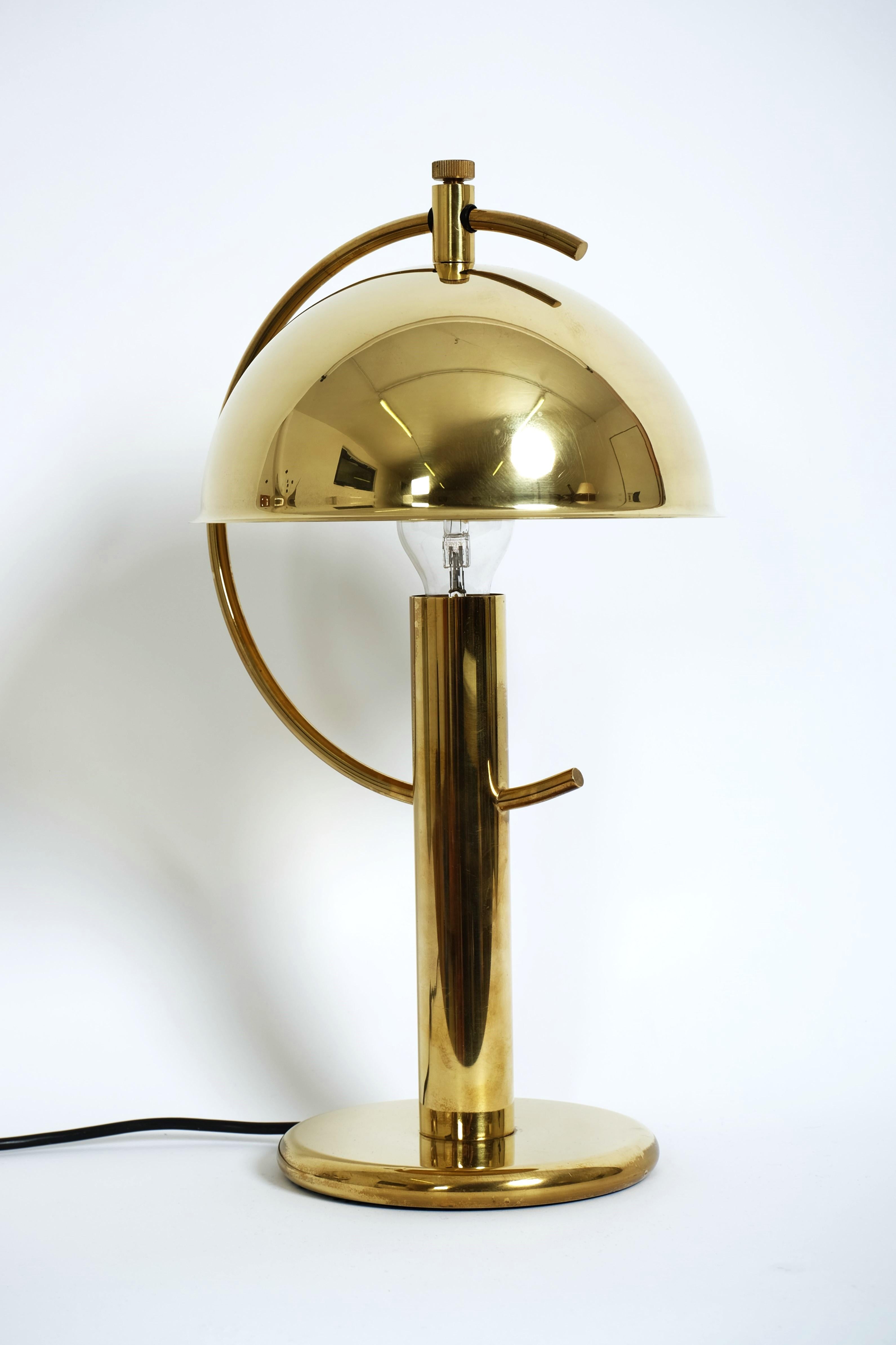 Exceptional Brass Table Lamp with Adjustable Lampshade by Cosack, Germany 1970s For Sale 1