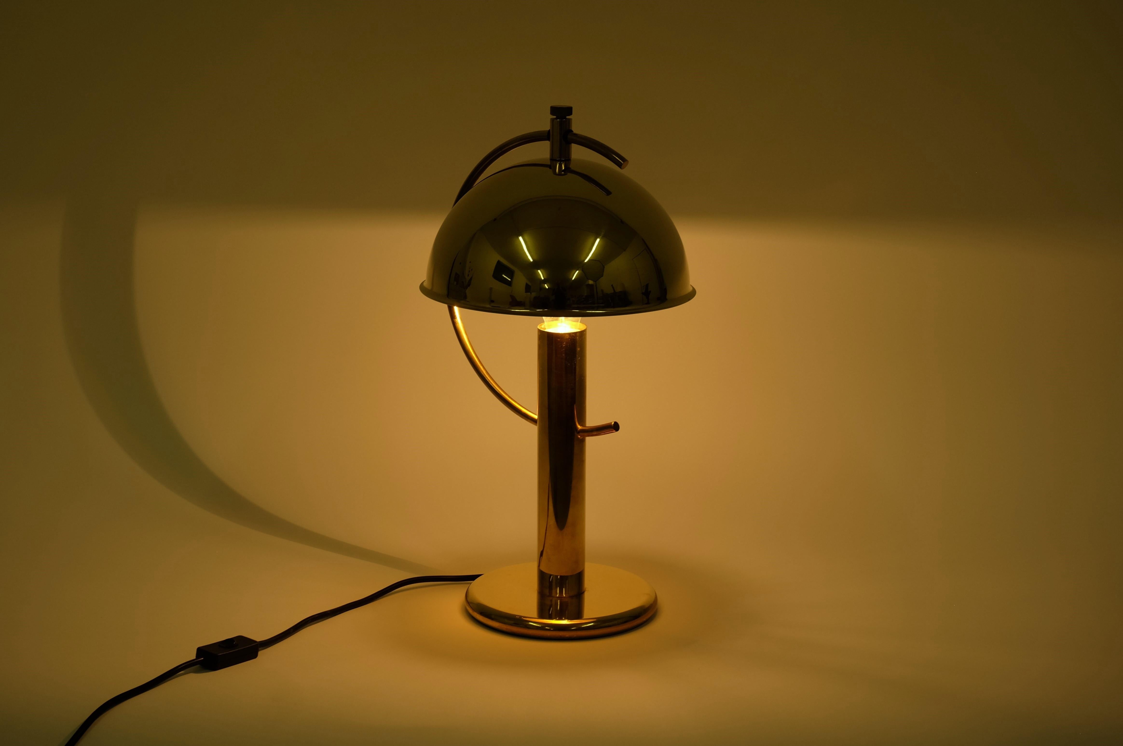 Exceptional Brass Table Lamp with Adjustable Lampshade by Cosack, Germany 1970s For Sale 2