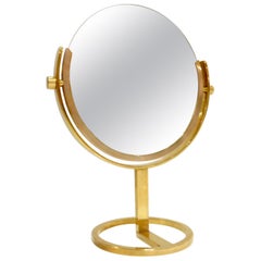 Exceptional Brass Vanity Table Top Mirror by Charles Hollis Jones