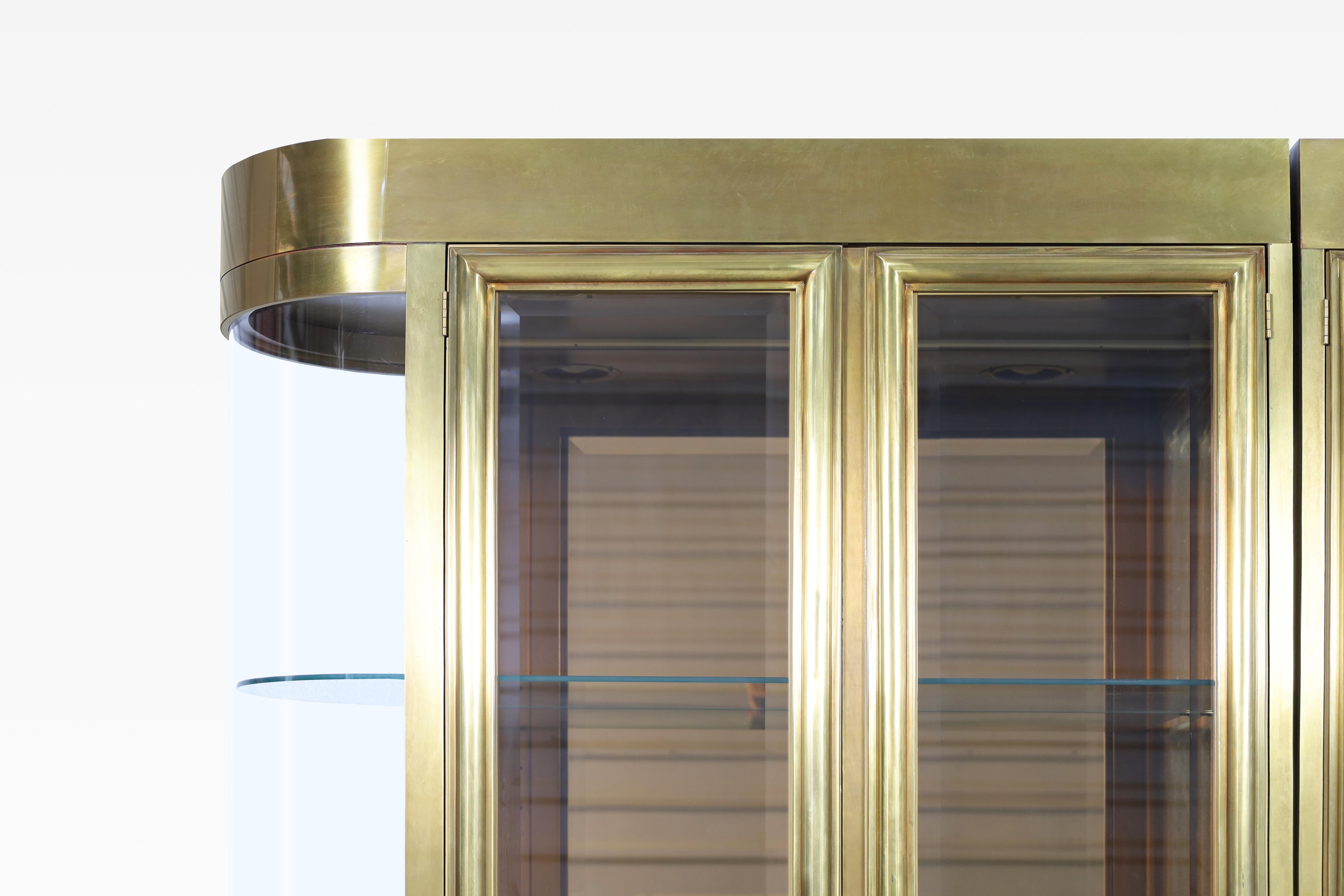 Exceptional Brass Vitrines Cabinets by Mastercraft 4