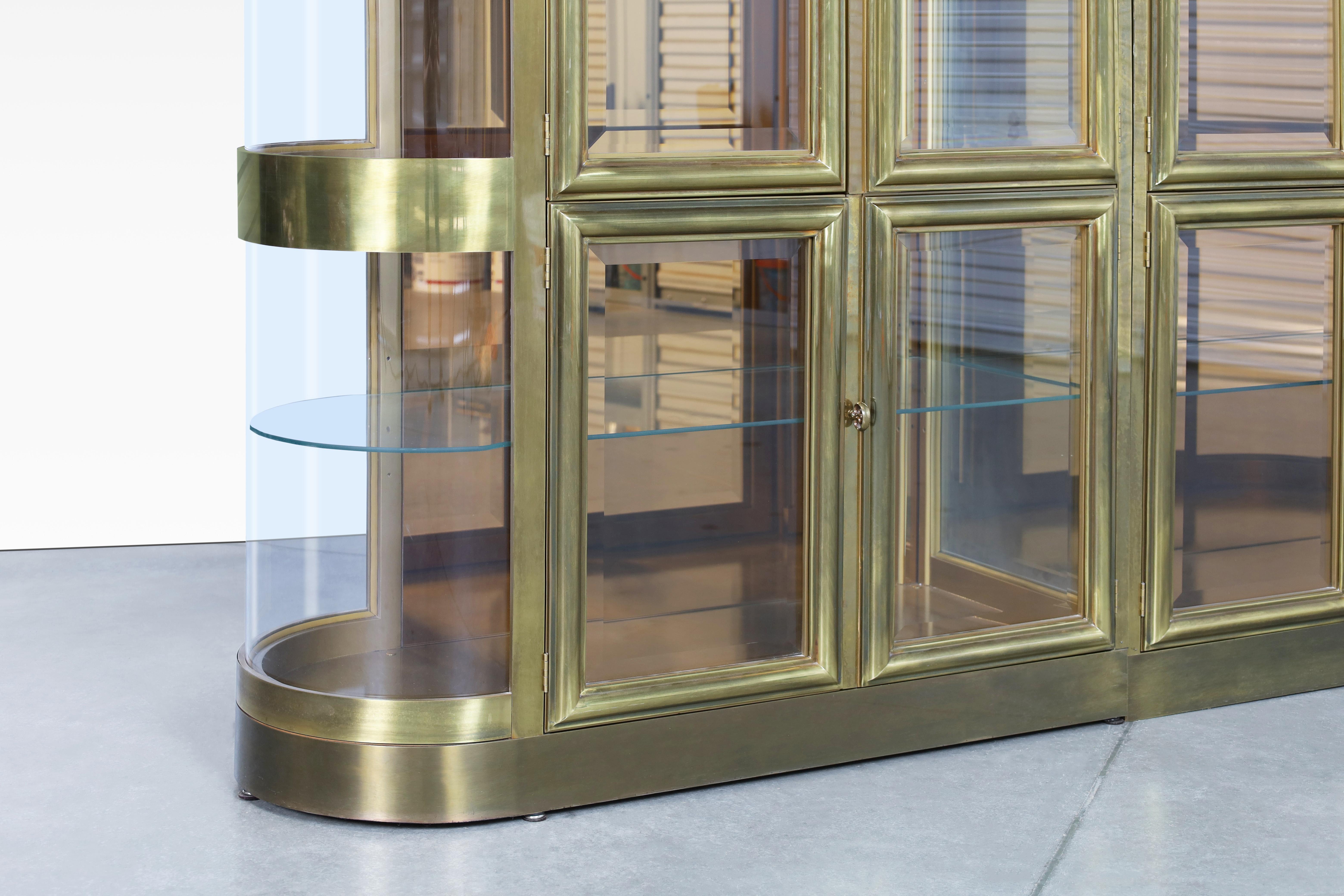 Mid-Century Modern Exceptional Brass Vitrines Cabinets by Mastercraft