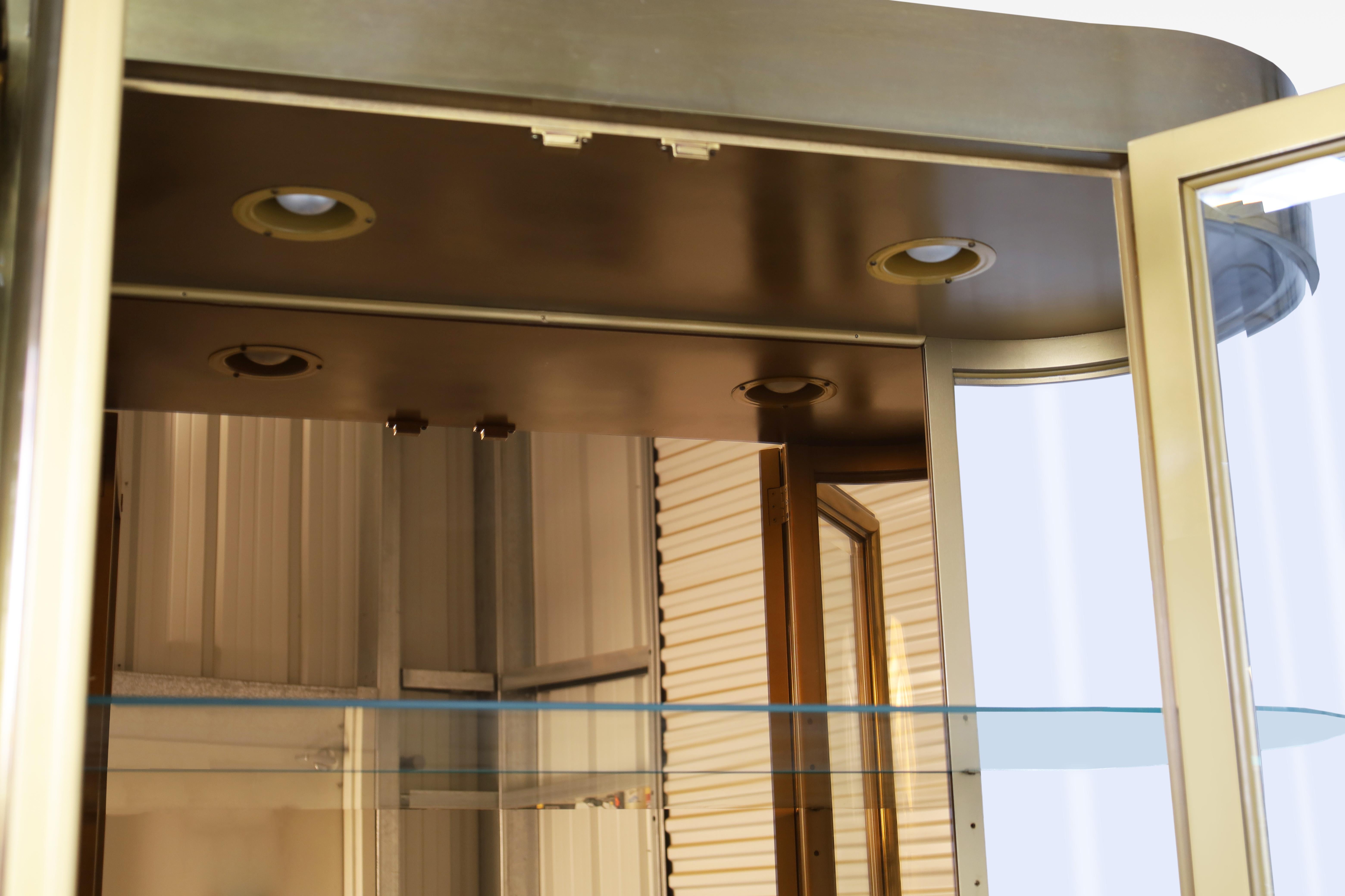 Exceptional Brass Vitrines Cabinets by Mastercraft 1