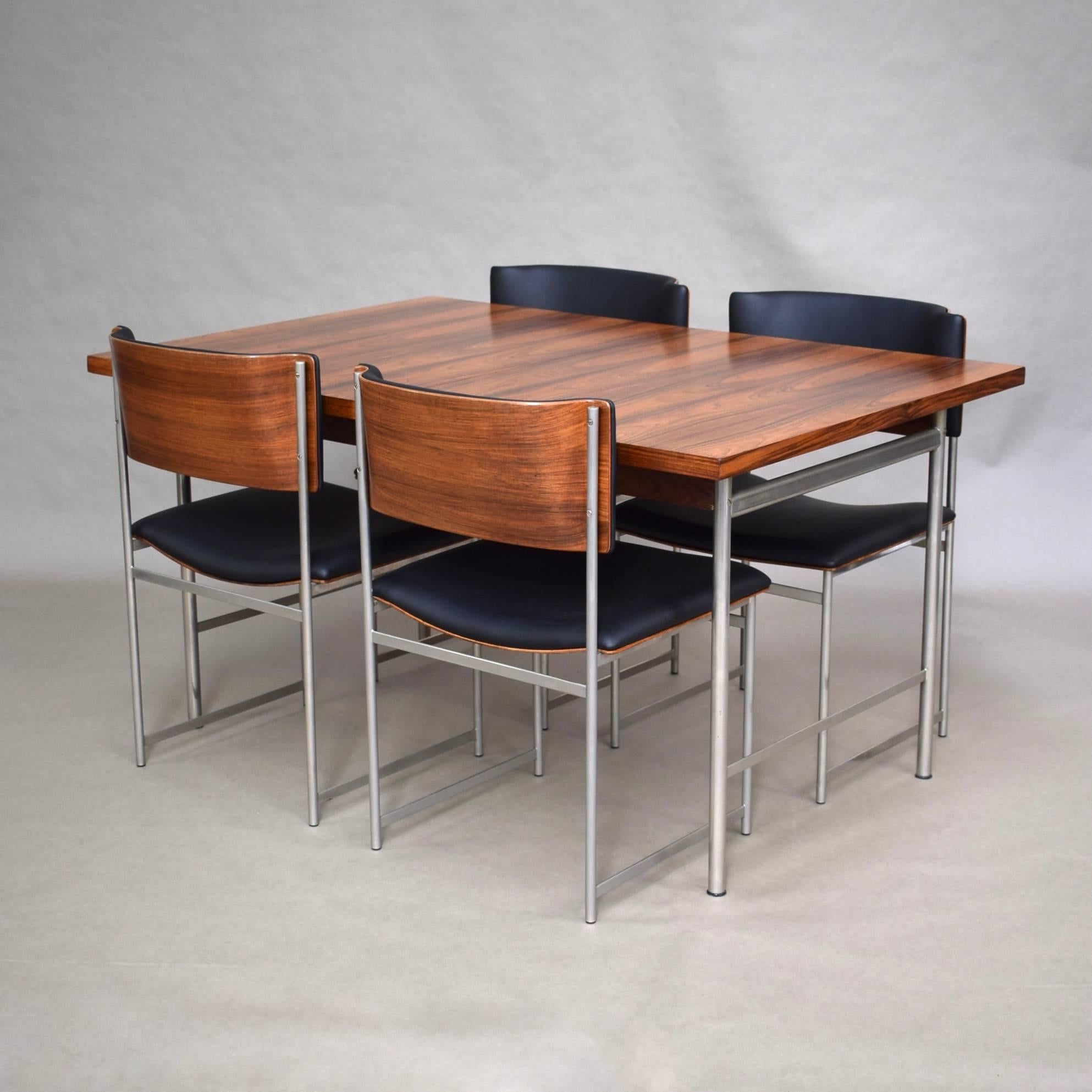 Mid-Century Modern Exceptional Brazilian Rosewood Dining Set by Cees Braakman, circa 1950