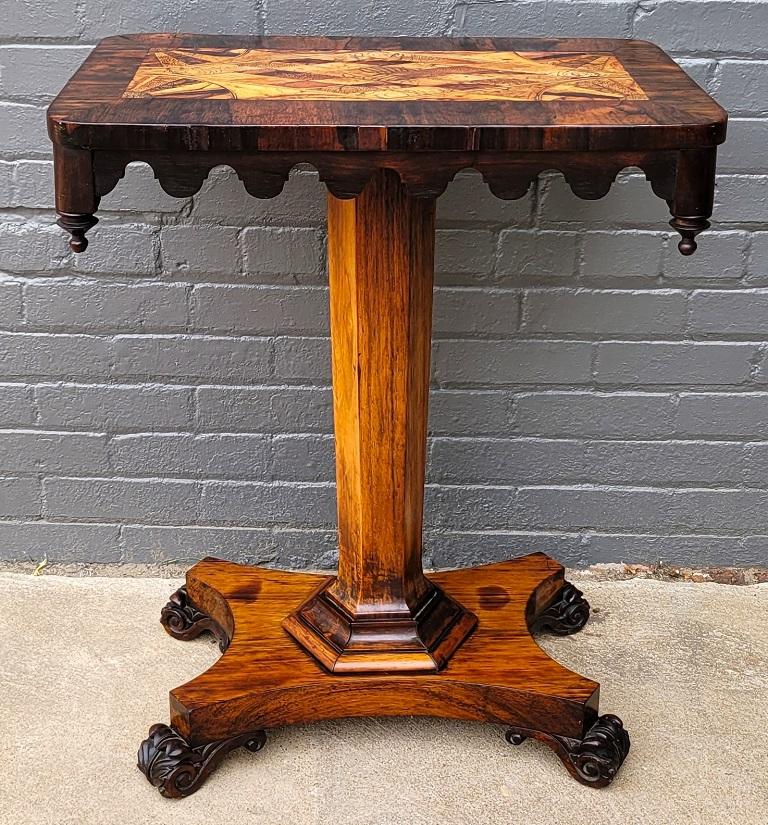 William IV Early 19C British Colonial Specimen Wood Side Table For Sale