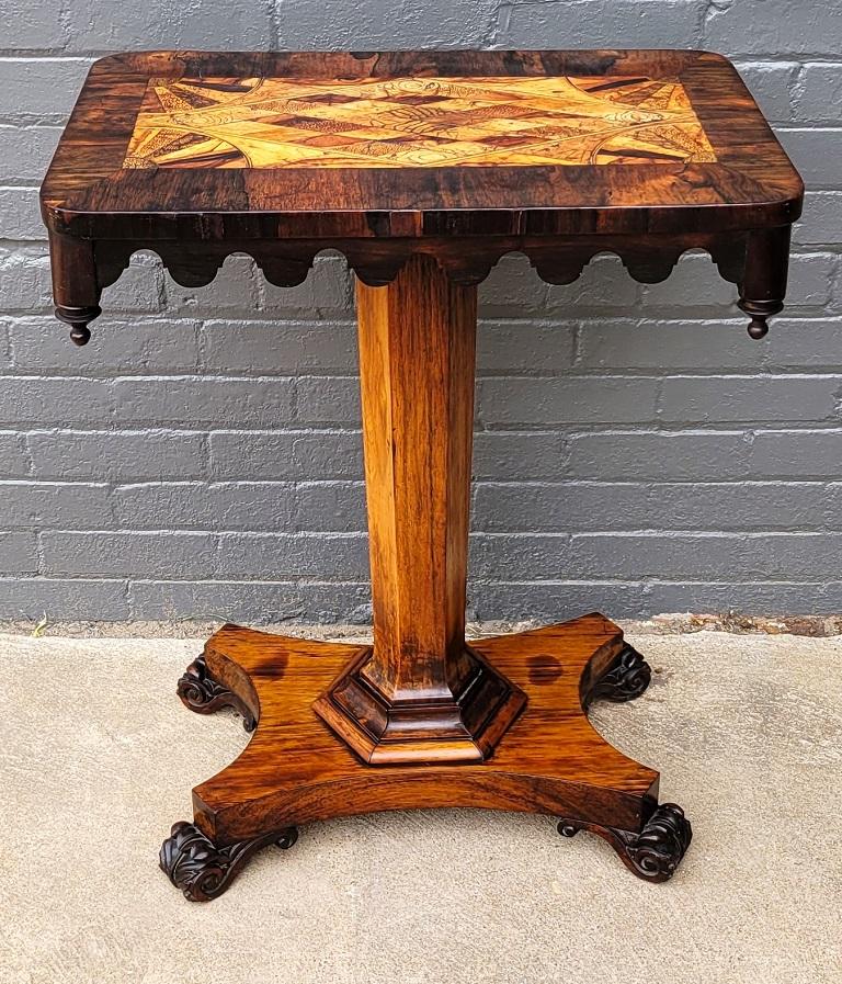 English Early 19C British Colonial Specimen Wood Side Table For Sale