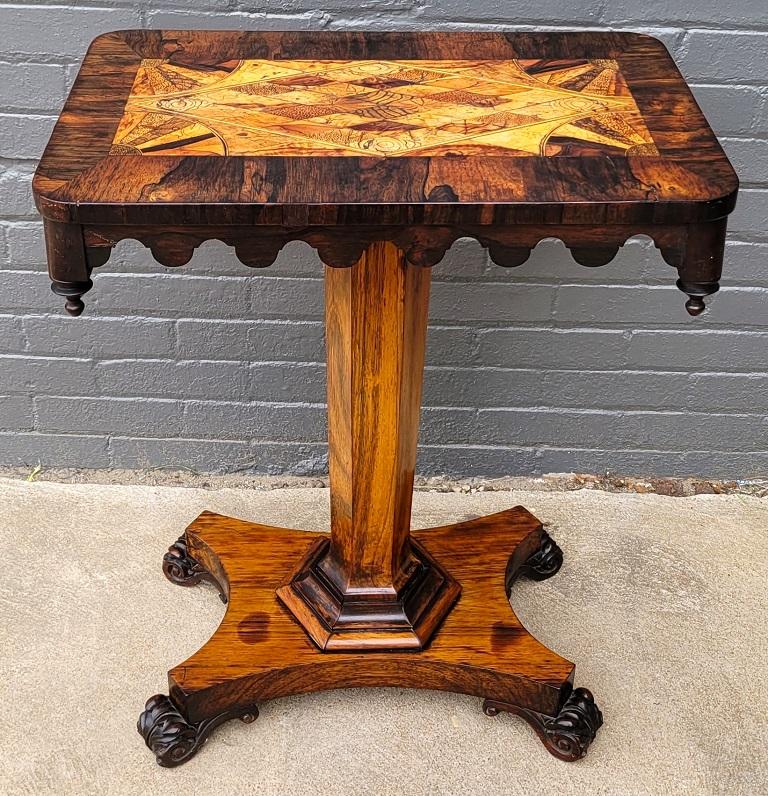 Hardwood Early 19C British Colonial Specimen Wood Side Table For Sale
