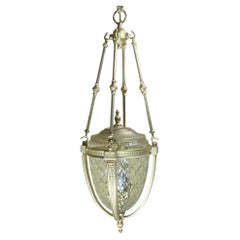 Eccezionale lanterna/pendente da sala in bronzo e vetro