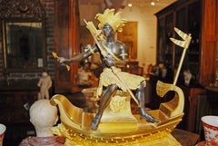Exceptional Bronze Bon Sauvage Clock