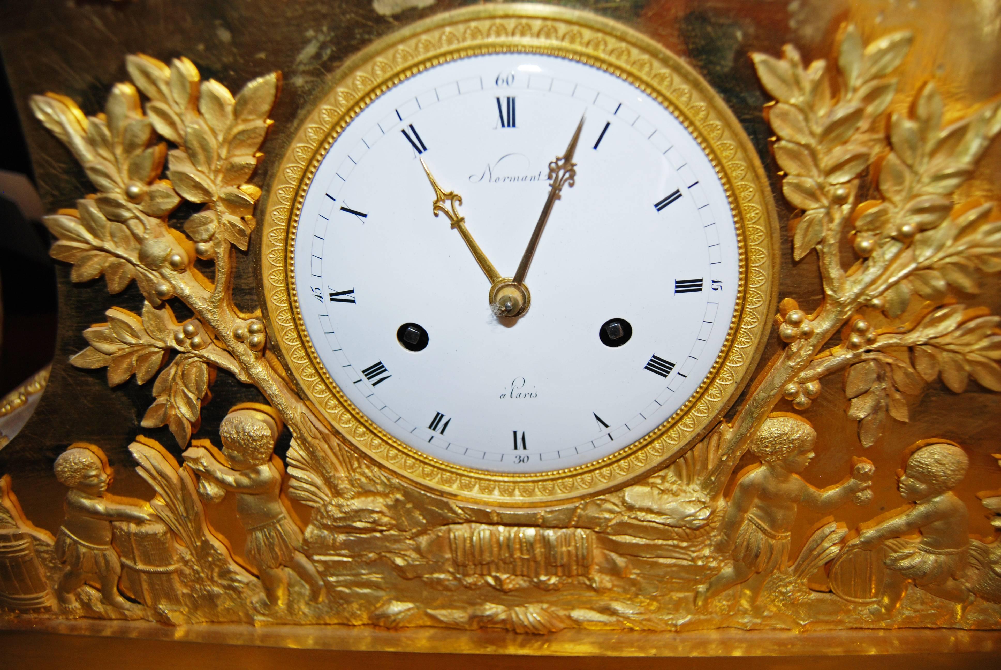 Empire Exceptional Bronze Bon Sauvage Clock