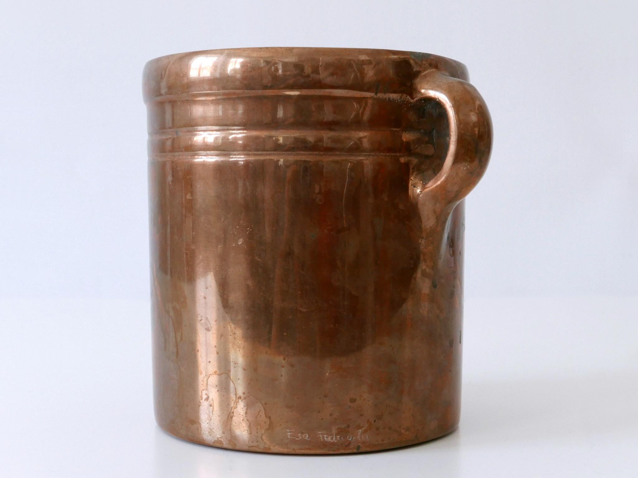 Late 20th Century Exceptional Bronze Champagne Cooler or Ice Bucket by Esa Fedrigolli for Esart For Sale