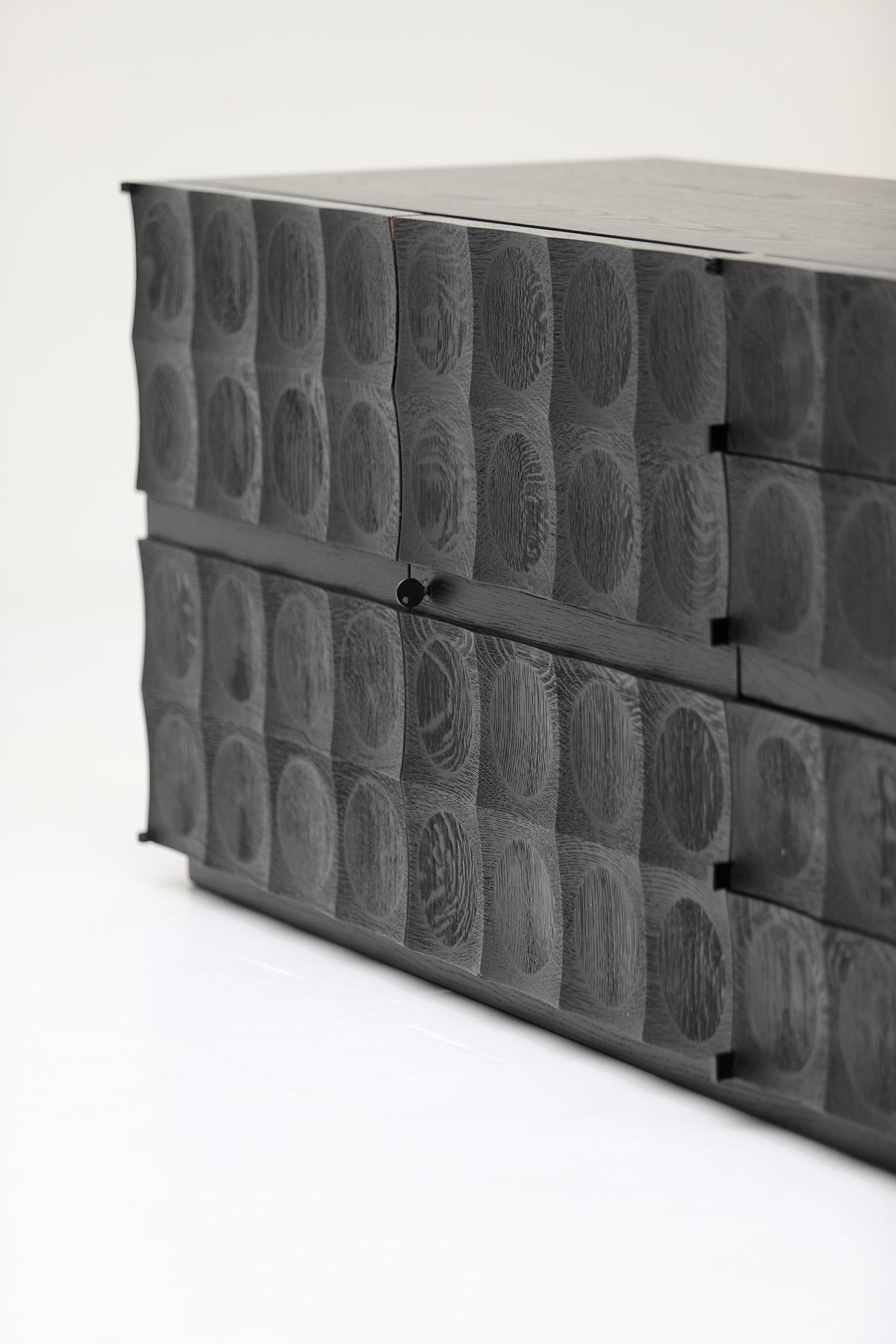 Außergewöhnliches brutalistisches Sideboard von Jean Batenburg MI, Belgien 1960er Jahre im Angebot 5