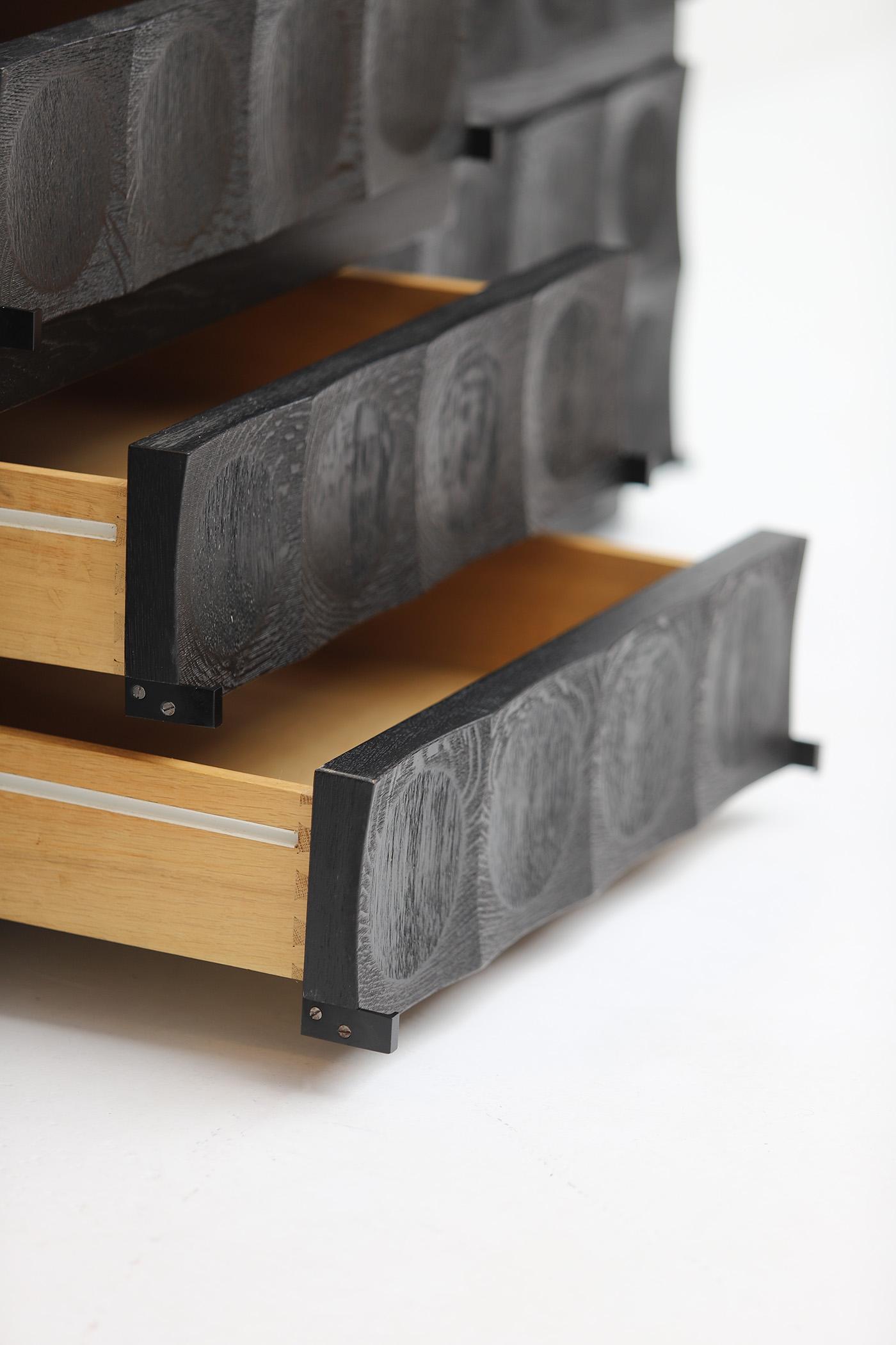 Außergewöhnliches brutalistisches Sideboard von Jean Batenburg MI, Belgien 1960er Jahre im Angebot 12