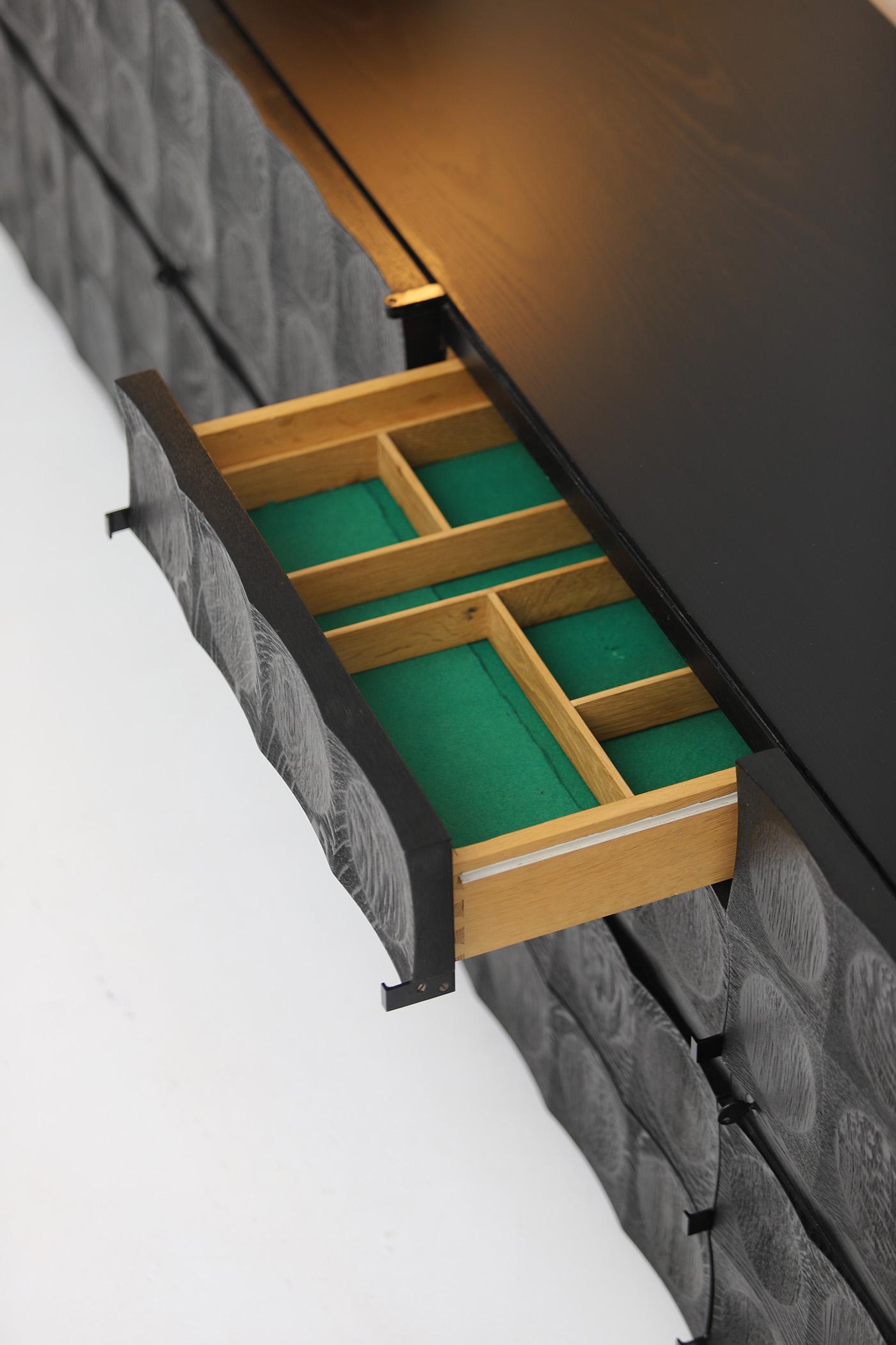 Außergewöhnliches brutalistisches Sideboard von Jean Batenburg MI, Belgien 1960er Jahre im Angebot 13