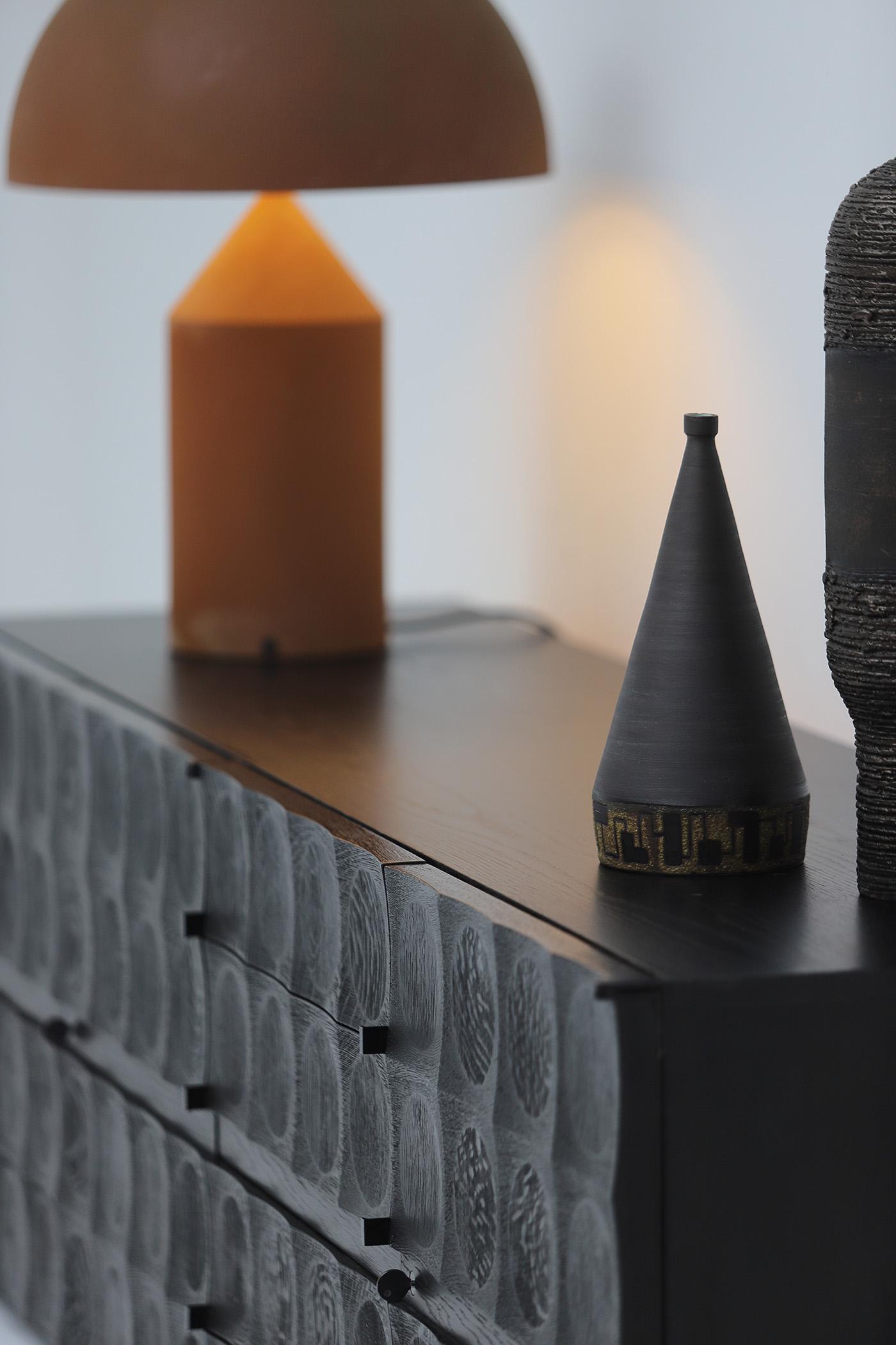 Außergewöhnliches brutalistisches Sideboard von Jean Batenburg MI, Belgien 1960er Jahre im Angebot 14