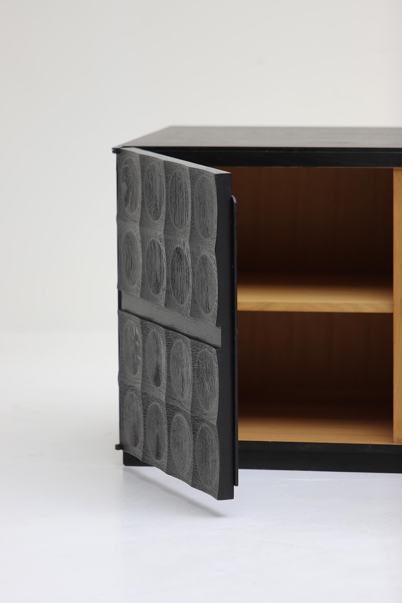 Außergewöhnliches brutalistisches Sideboard von Jean Batenburg MI, Belgien 1960er Jahre (Belgisch) im Angebot