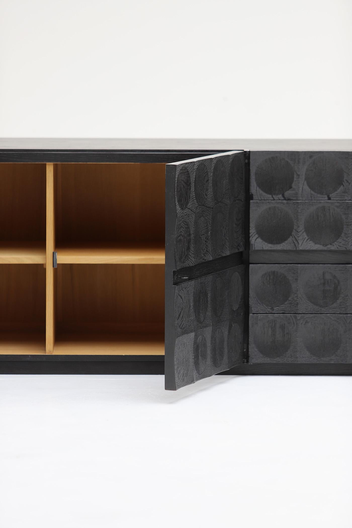 Außergewöhnliches brutalistisches Sideboard von Jean Batenburg MI, Belgien 1960er Jahre im Zustand „Gut“ im Angebot in Antwerpen, Antwerp