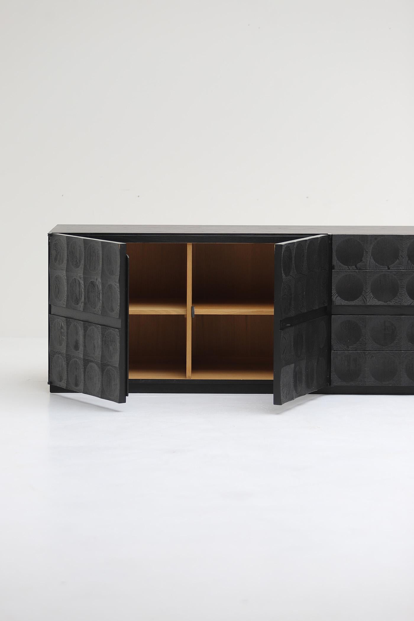 Außergewöhnliches brutalistisches Sideboard von Jean Batenburg MI, Belgien 1960er Jahre (Mitte des 20. Jahrhunderts) im Angebot