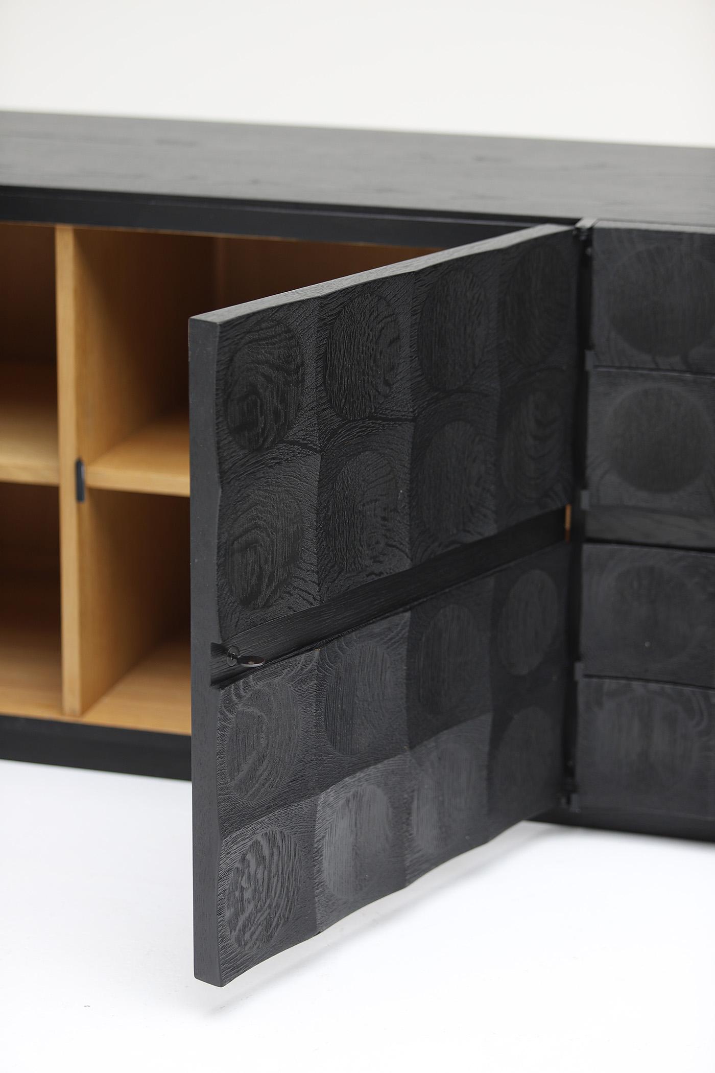 Außergewöhnliches brutalistisches Sideboard von Jean Batenburg MI, Belgien 1960er Jahre im Angebot 2
