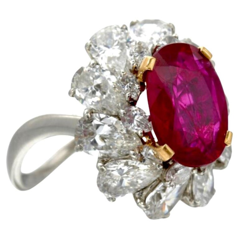 Exceptional Vintage Bulgari Burma No Heat Ruby and Diamond Ring ...