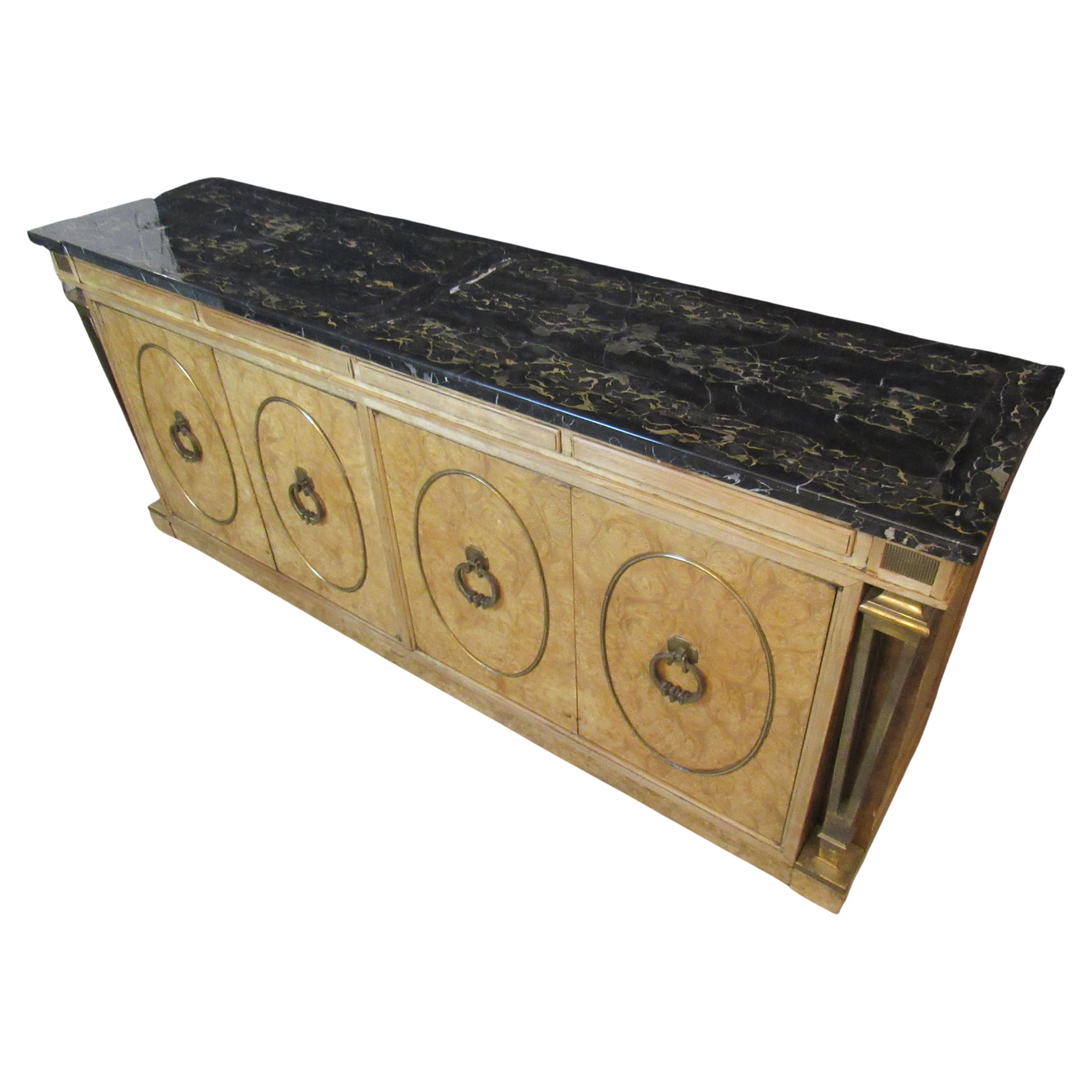 Exceptional Burl & Marble Mastercraft Credenza