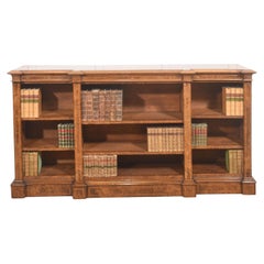 Exceptional Burr Walnut Breakfront Bookcase