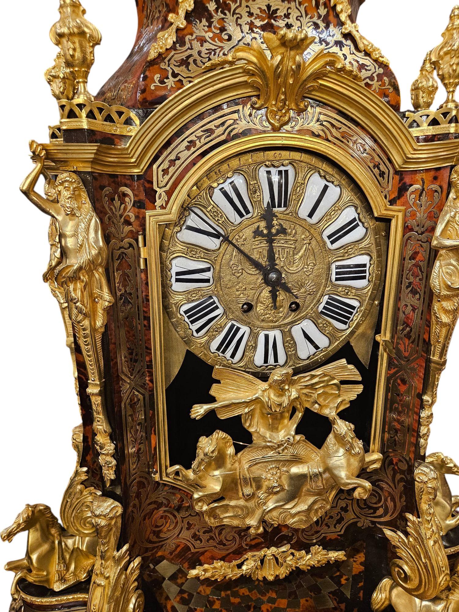 Regency Exceptional C19th French Boulle Mantle Clock For Sale