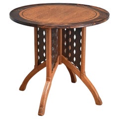 Antique Exceptional C.A. Lion Cachet Attributed Center Table, Oak and Macassar, 1920s