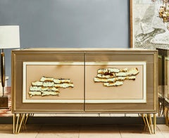 Exceptionnelle armoire en miroir teinté par le Studio Glustin