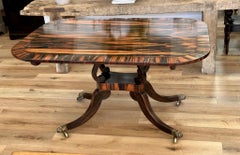 Exceptional Calamander Macassar Tilt-Top Center or Dining Table. C. 1810