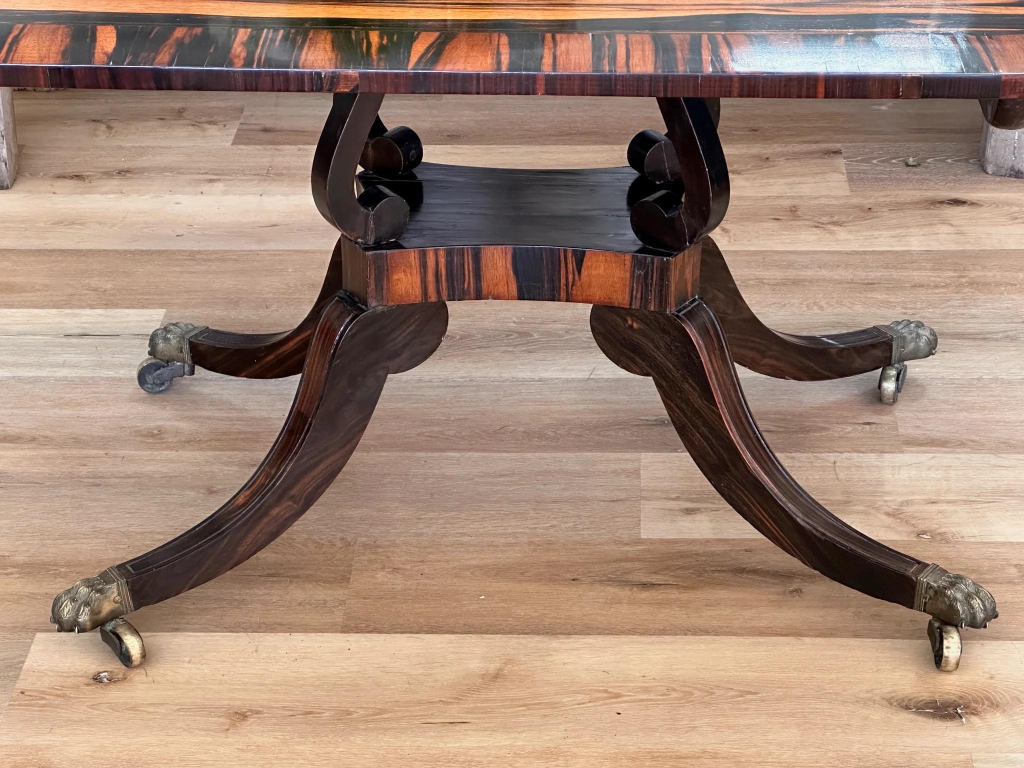 English Exceptional Calamander Macassar Tilt-Top Center or Dining Table. C. 1810 For Sale