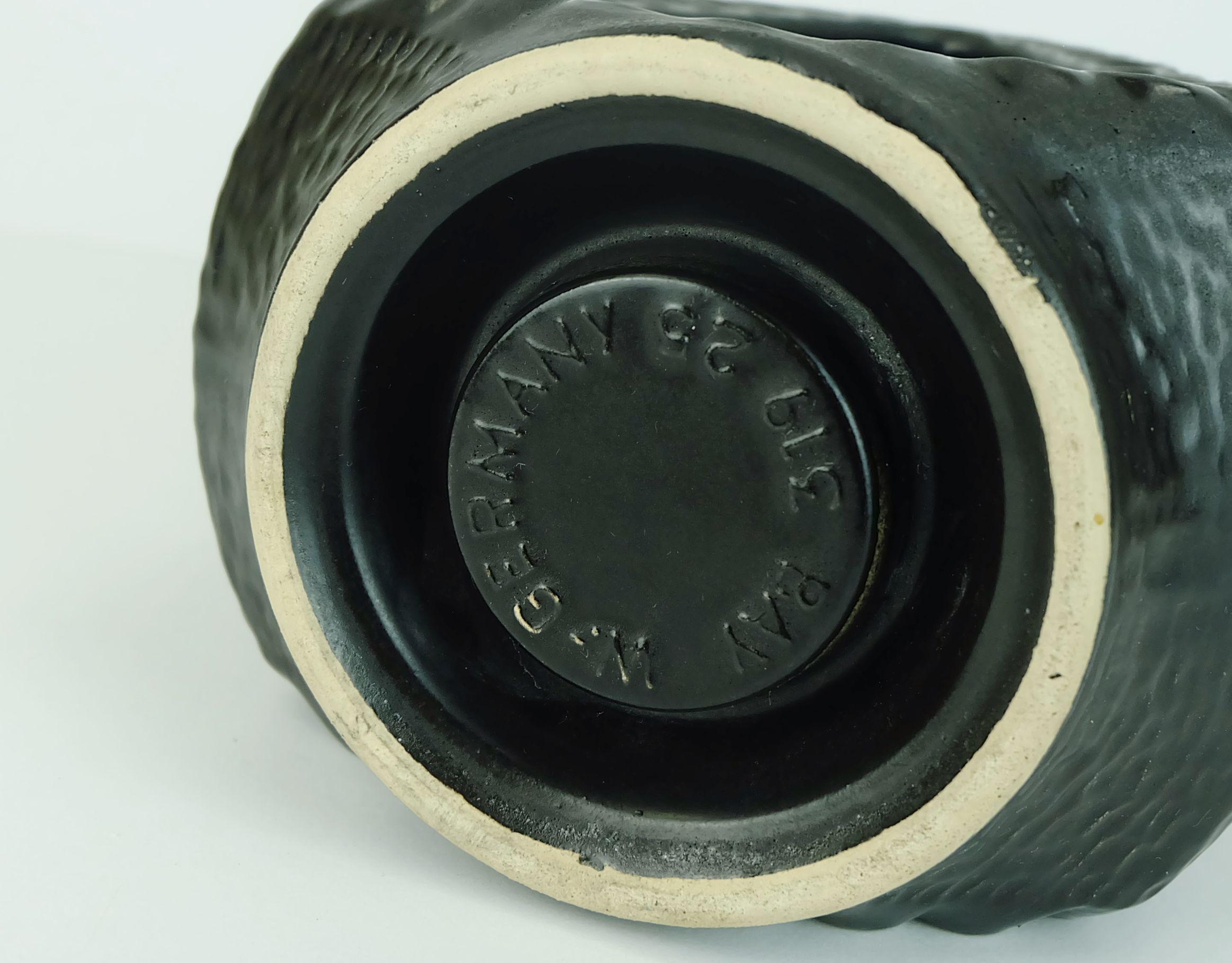eccezionale portacandele in ceramica della baia Model No. 319 25 arancione e nero in vendita 4