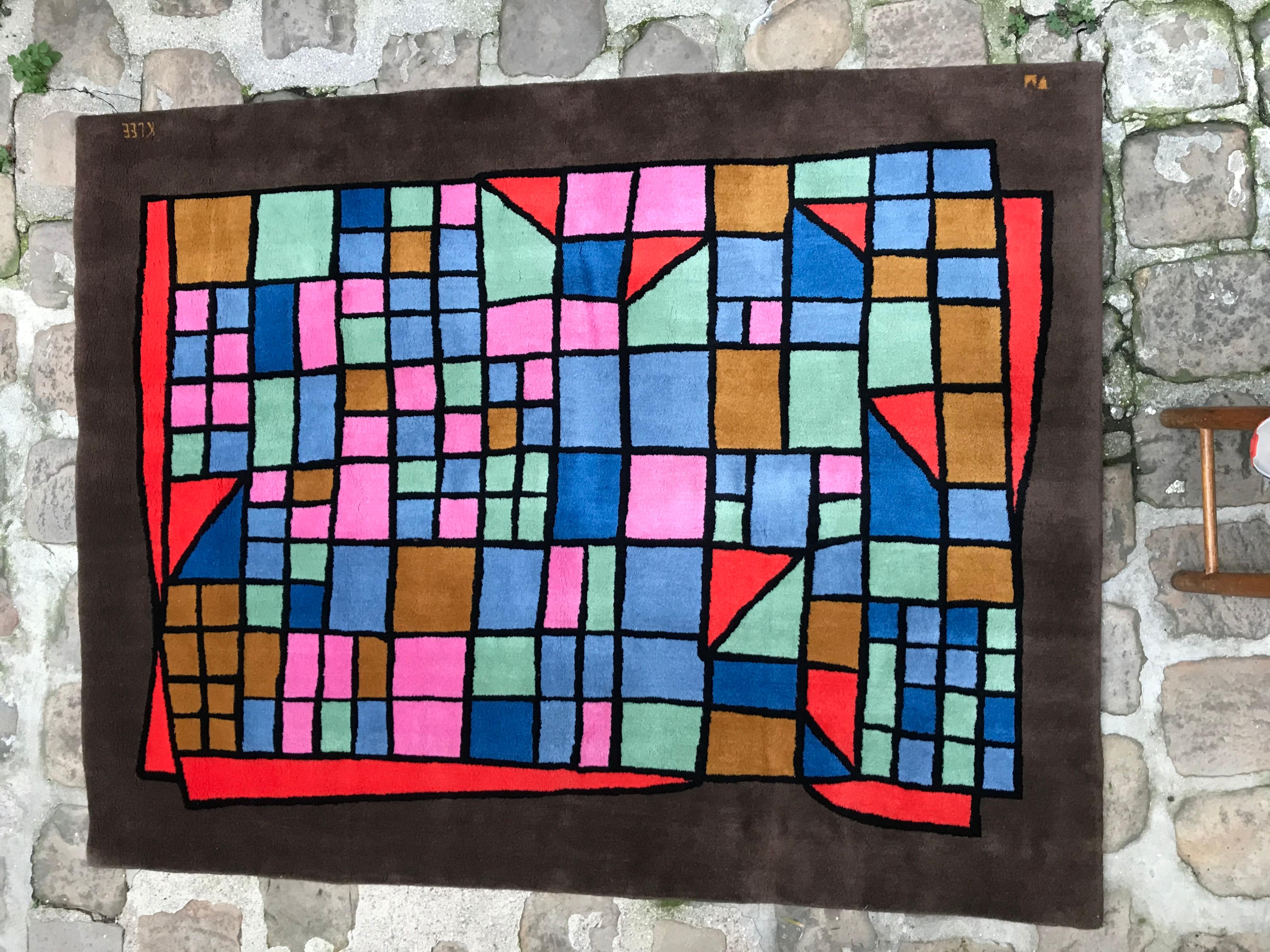 Exceptional Carpet Paul Klee, circa 1970 In Good Condition For Sale In Saint Ouen, FR