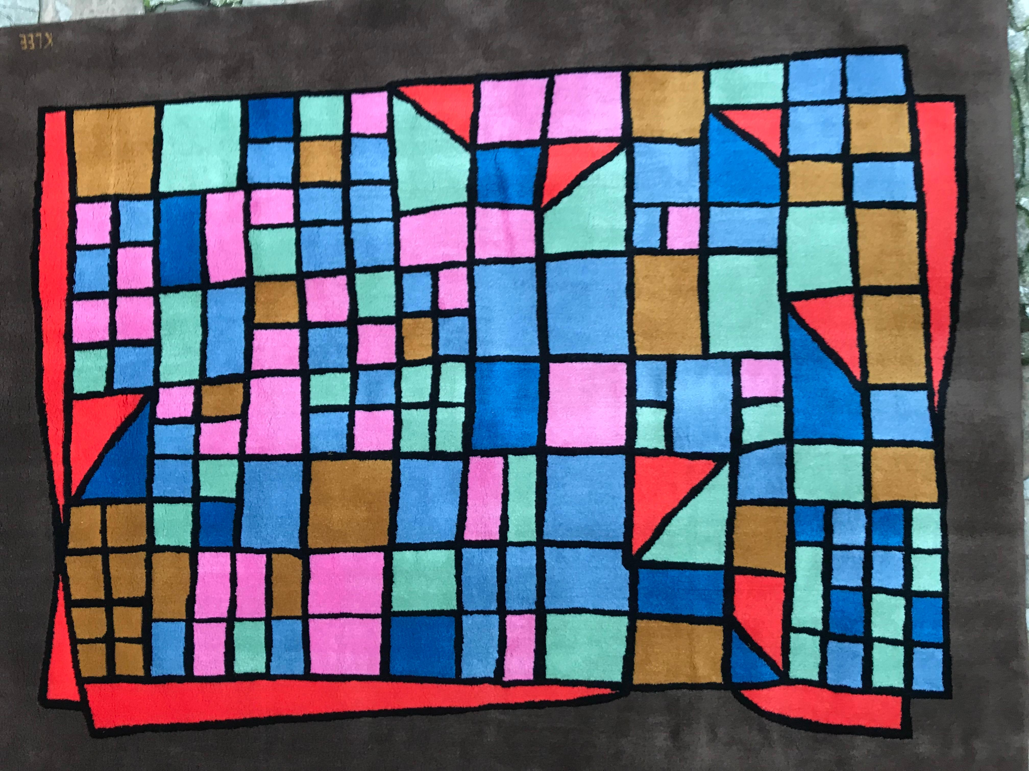 Lana Tappeto eccezionale Paul Klee, circa 1970 in vendita