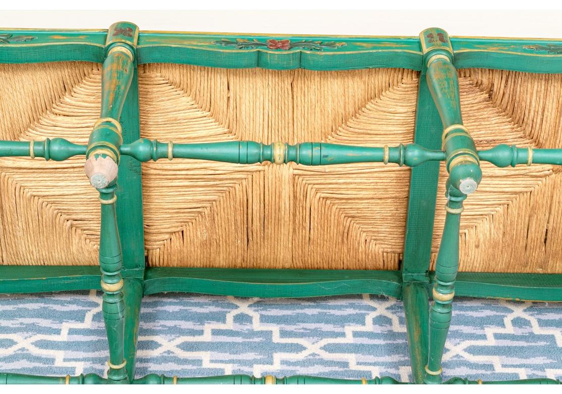 Exceptional Carved And Painted Three Seat Bench in vendita 9