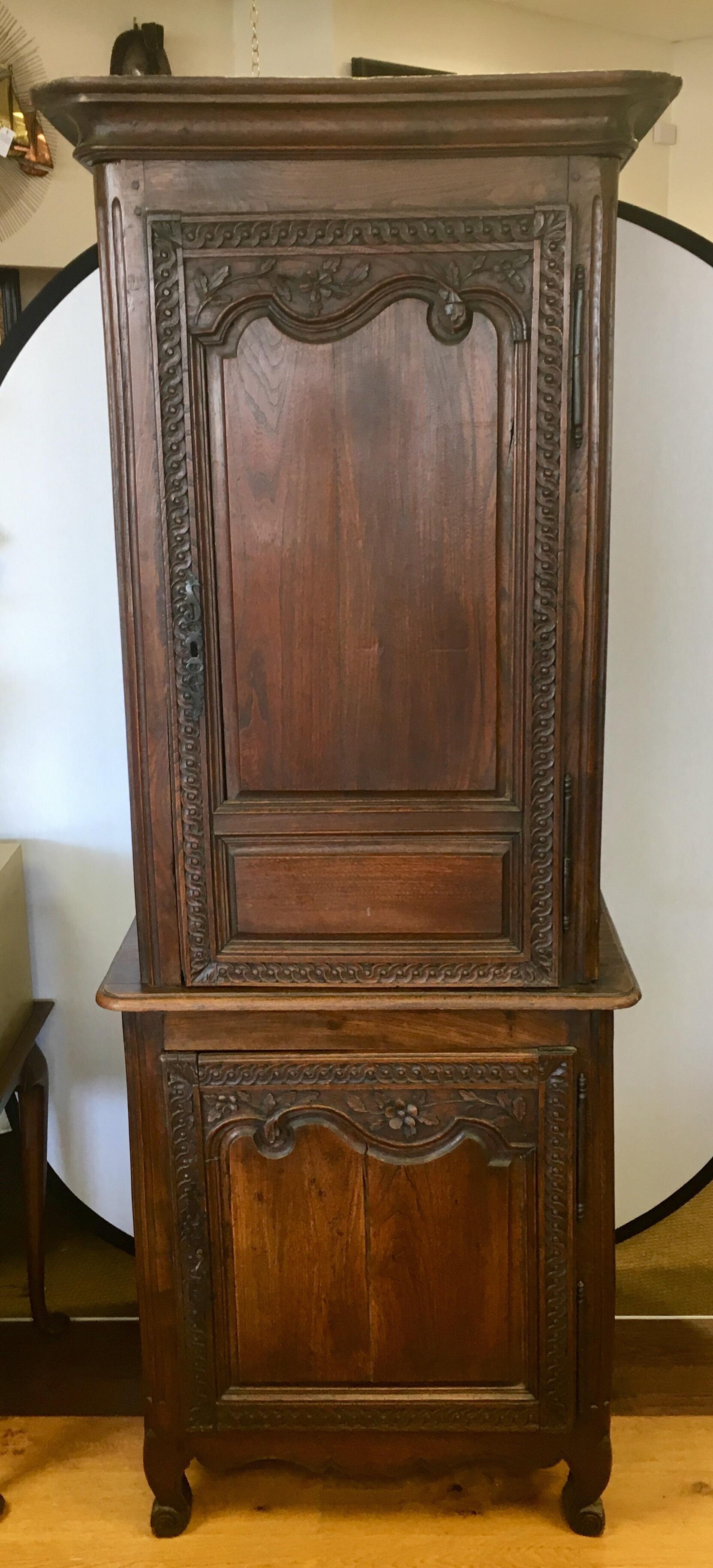 Mid-19th Century Exceptional Carved French Cabinet Armoire Early 19th Century Wardrobe