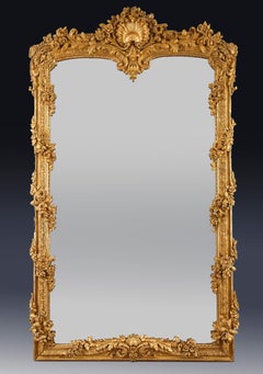 Exceptional Carved Giltwood Mirror, France, Circa 1860