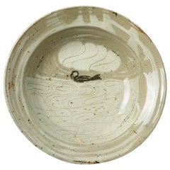 Exceptional Ceramic Plate by Anne Kjaersgaard Danish Artist Realised in La Borne