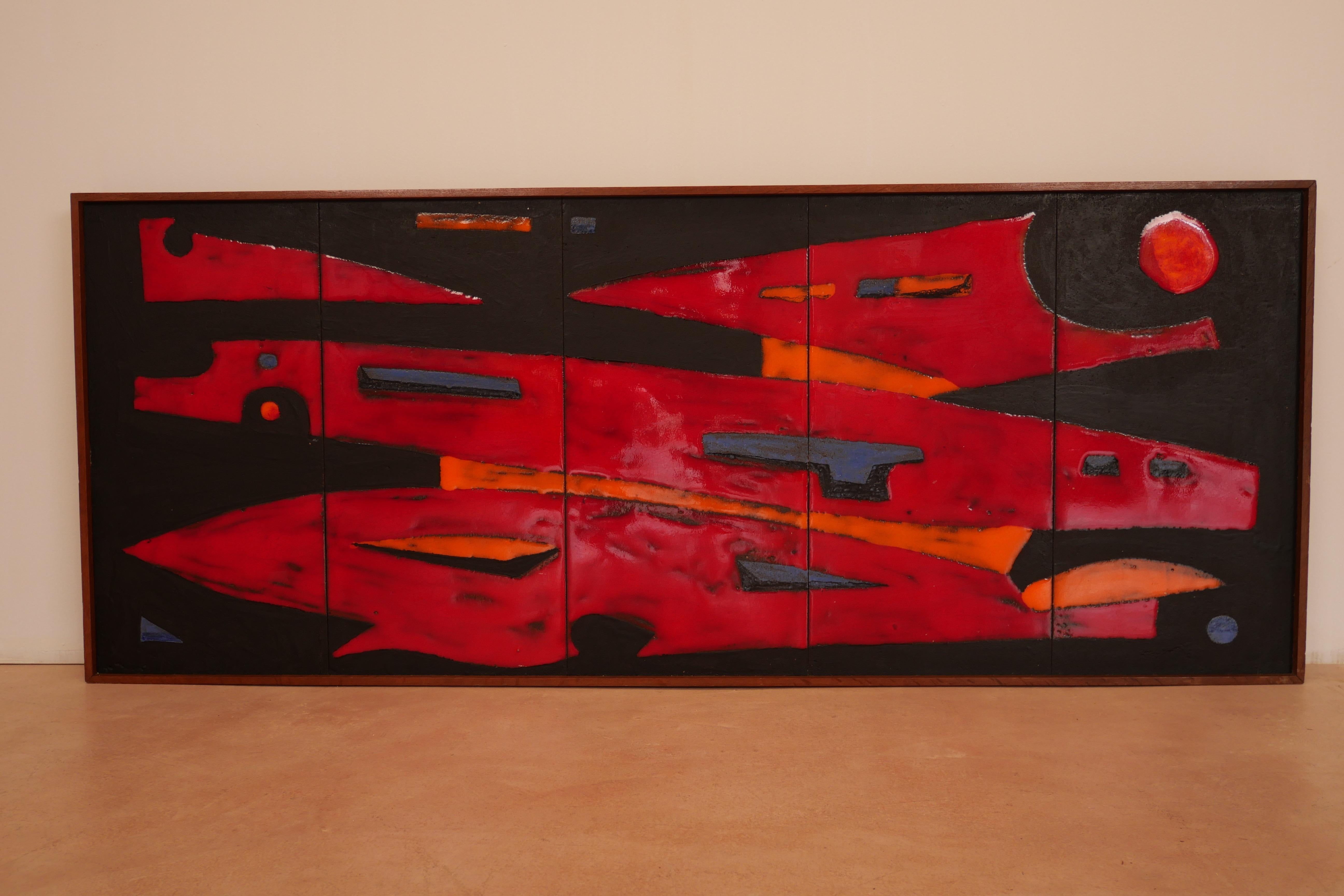 Exceptional Ceramic Wall Panel by the Cloutier Brothers, circa 1960 For Sale 7