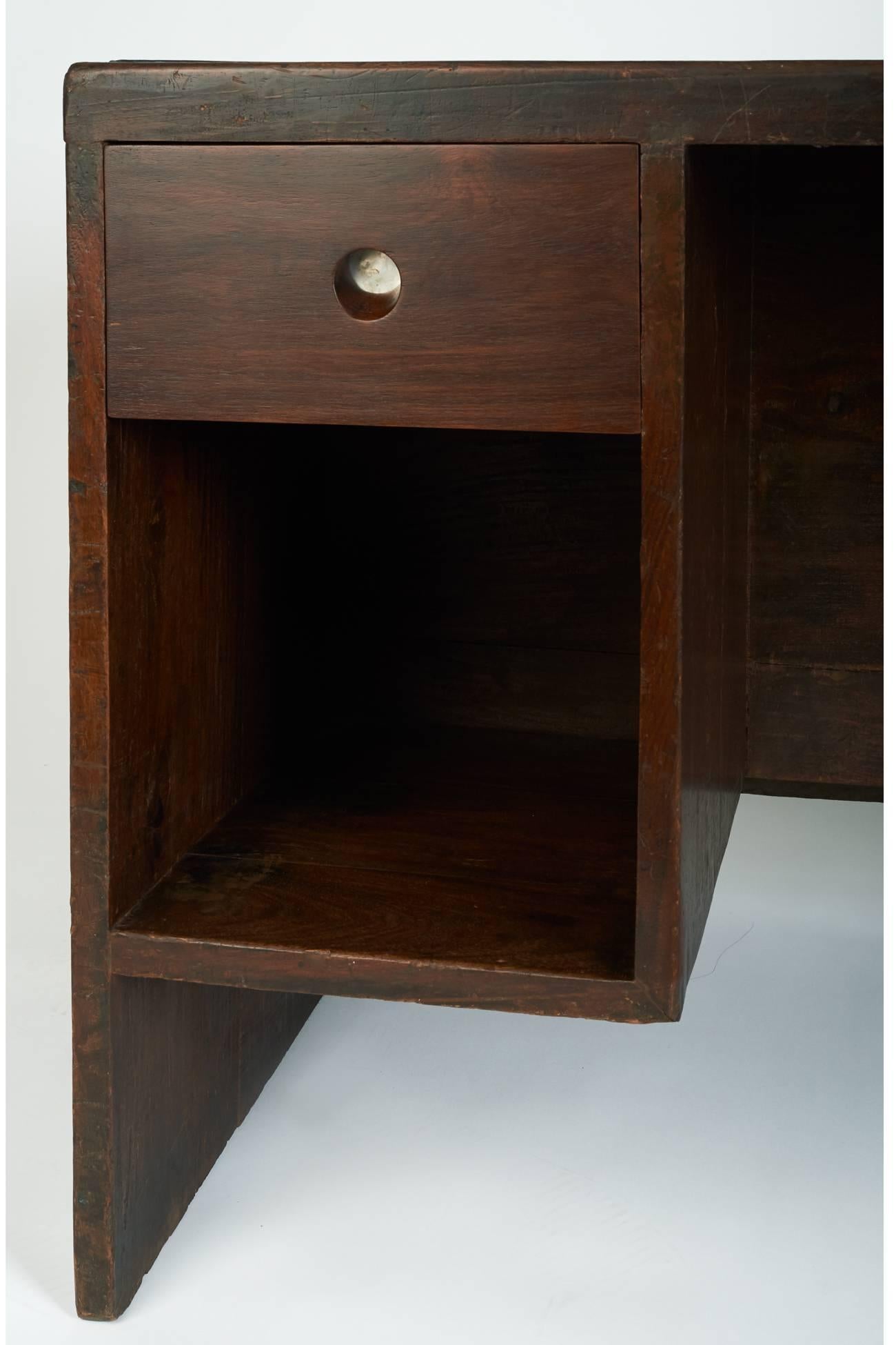 Exceptional Chandigarh Pigeonhole Desk by Pierre Jeanneret, France/India c. 1957 In Excellent Condition In New York, NY
