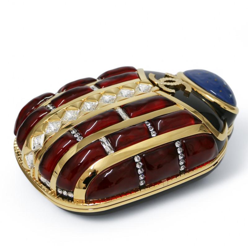 Black Exceptional Chanel Paris New York 2019 Scarab Minaudière For Sale