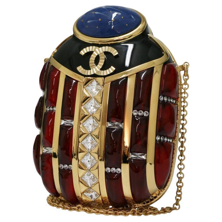 Exceptional Chanel Paris New York 2019 Scarab Minaudière For Sale