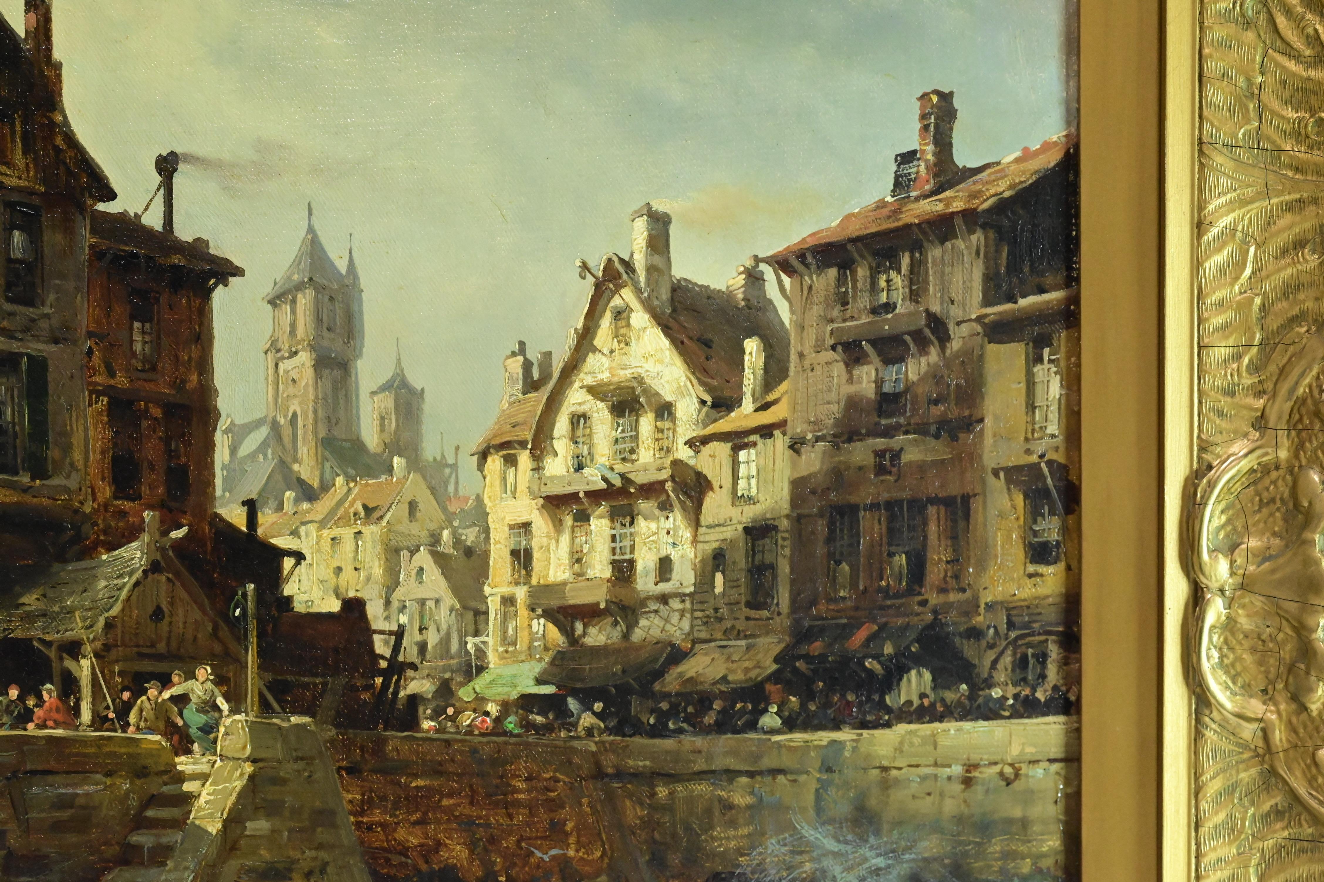 Toile Exceptionnelle huile sur toile de Charles Euphraise Kuwasseg en vente